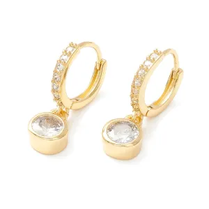 Dainty Diamond Drop Huggie Hoops