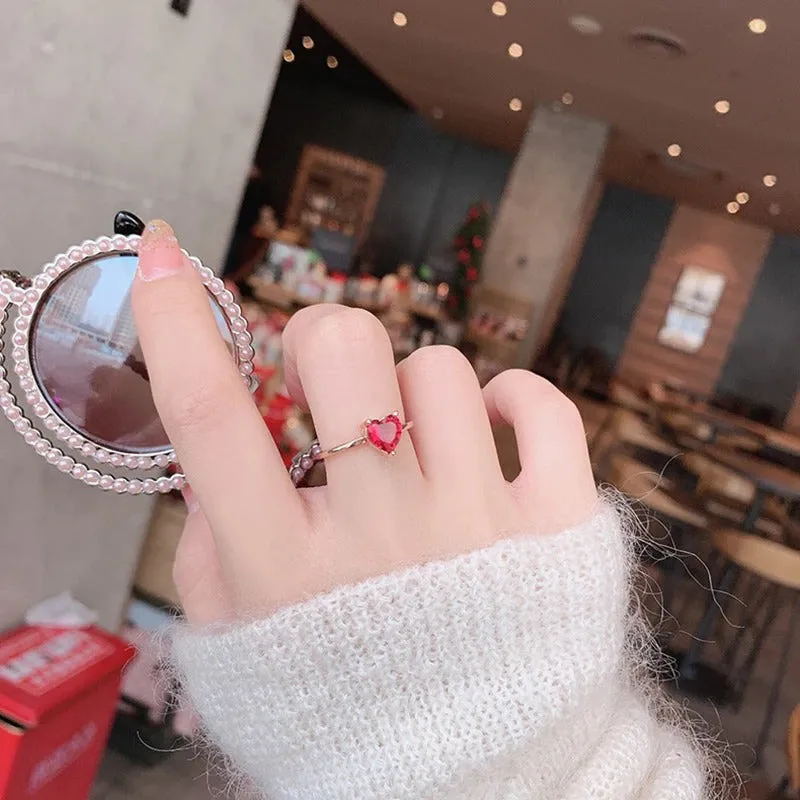 Dazzling Set of Micro-Inlaid Flower Zircon Rings