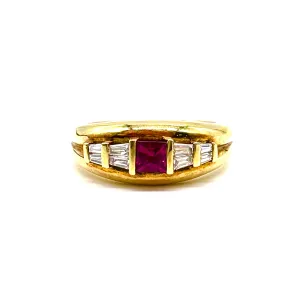 Diamond and ruby ring