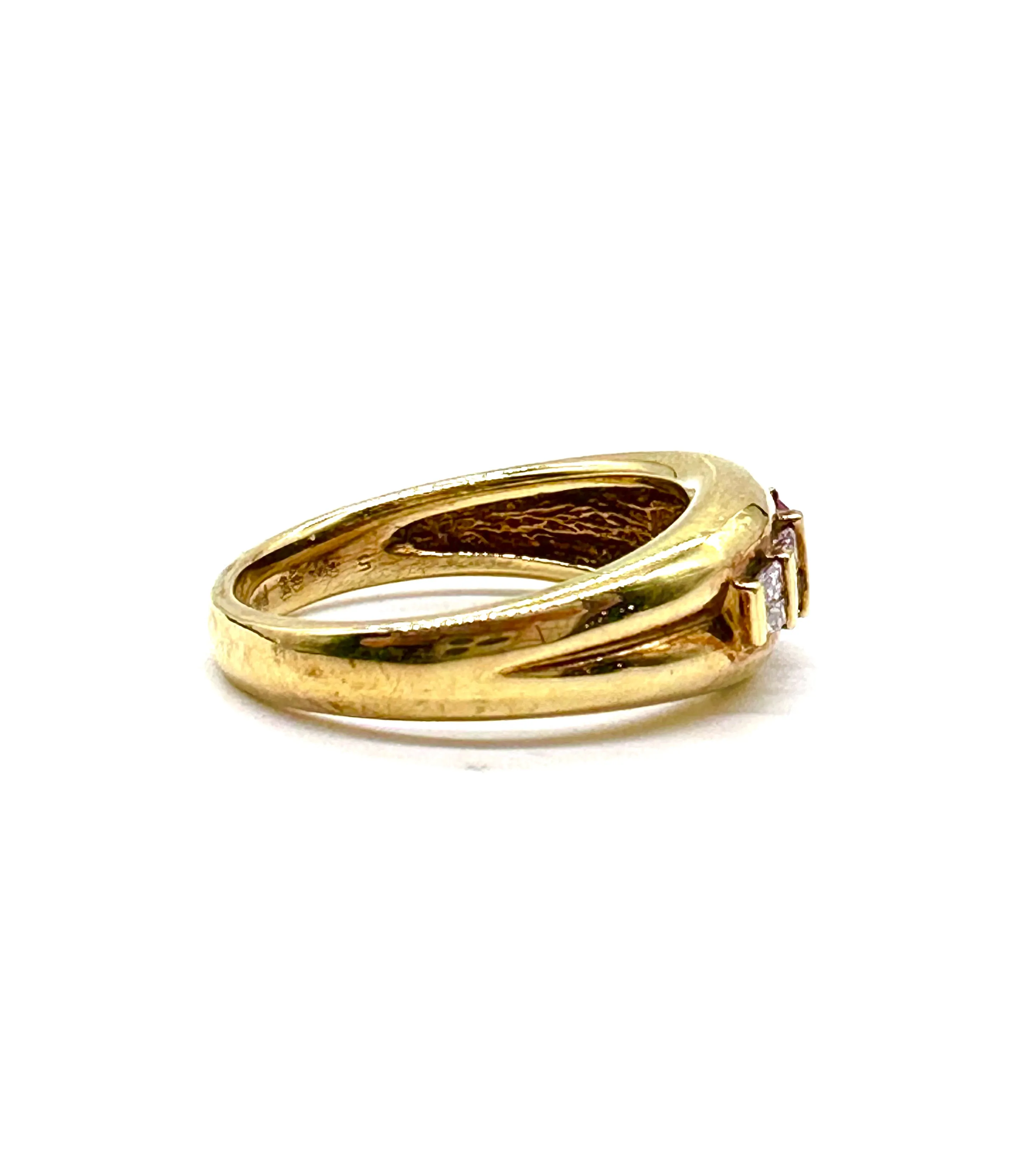 Diamond and ruby ring
