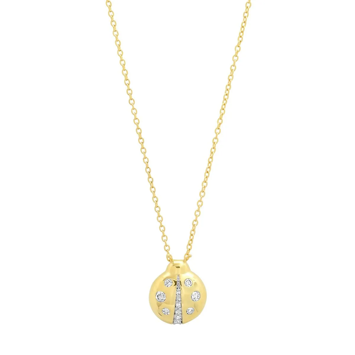 Diamond Baby Ladybug Necklace