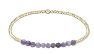 E Newton Gold Bliss 2mm Bead Bracelet Amethyst