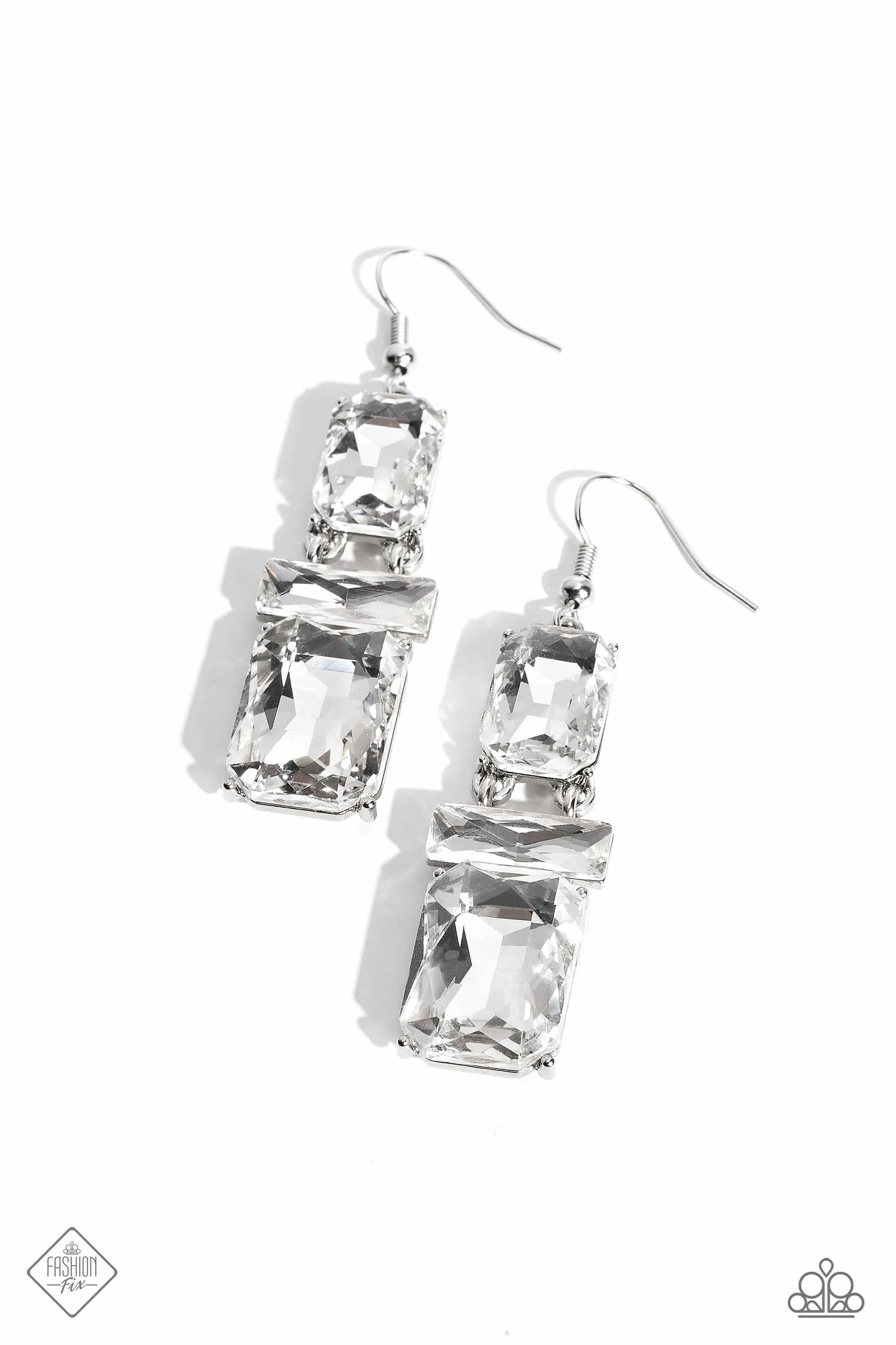 Earrings CHAIN Check - White