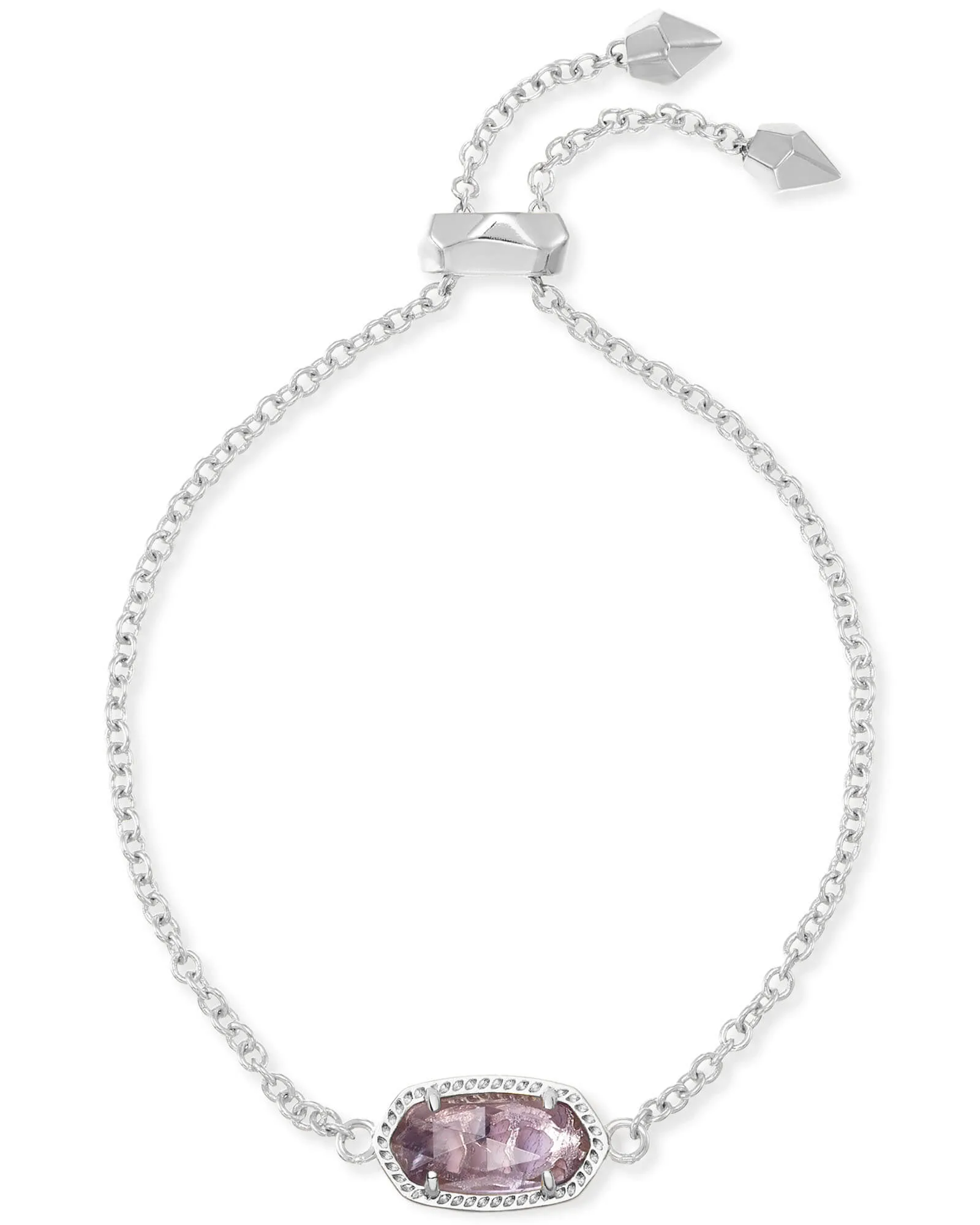 Elaina Rhodium Plated Purple Amethyst Bracelet by Kendra Scott
