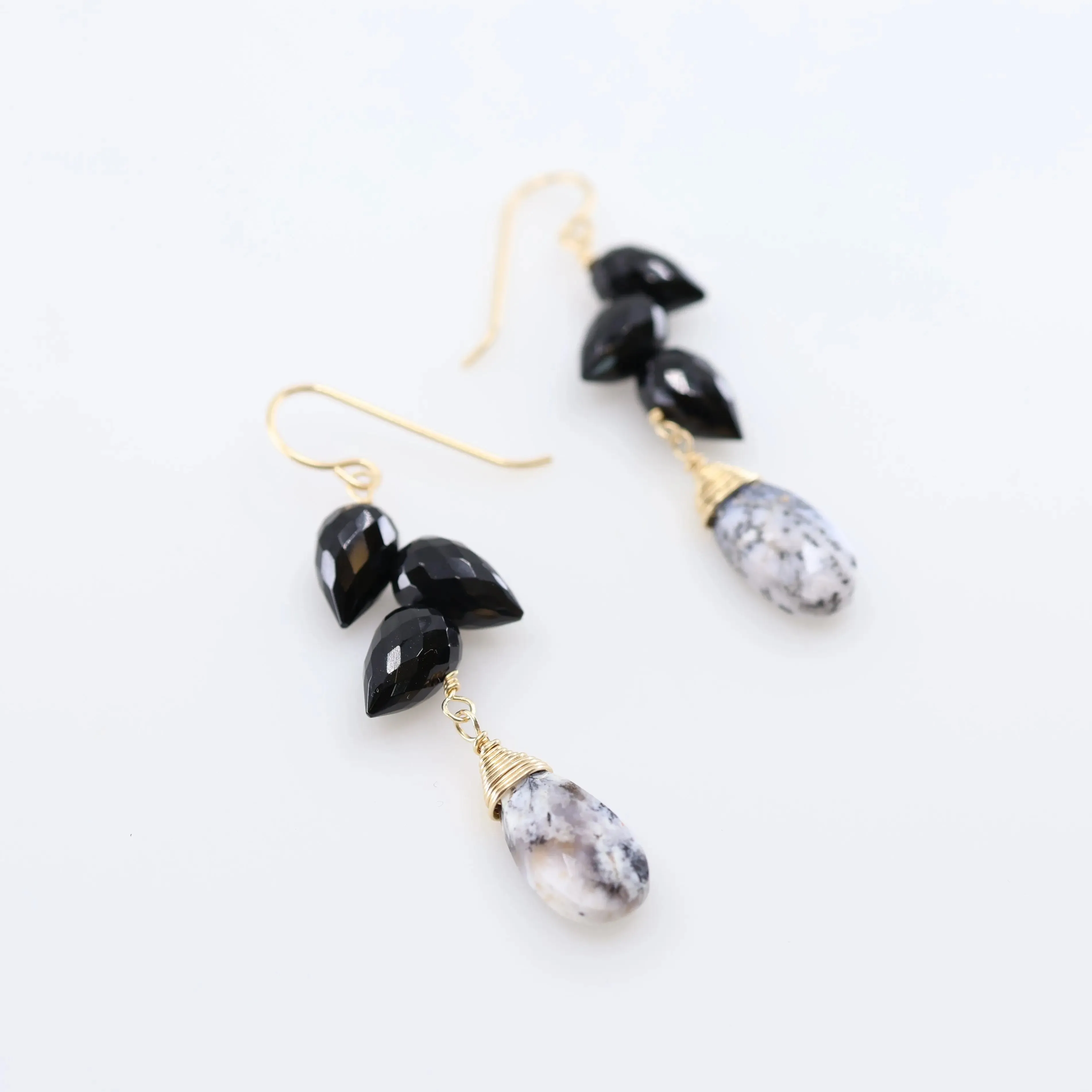 Fancy Cut Gemstone Cluster Earrings, 3 Variations