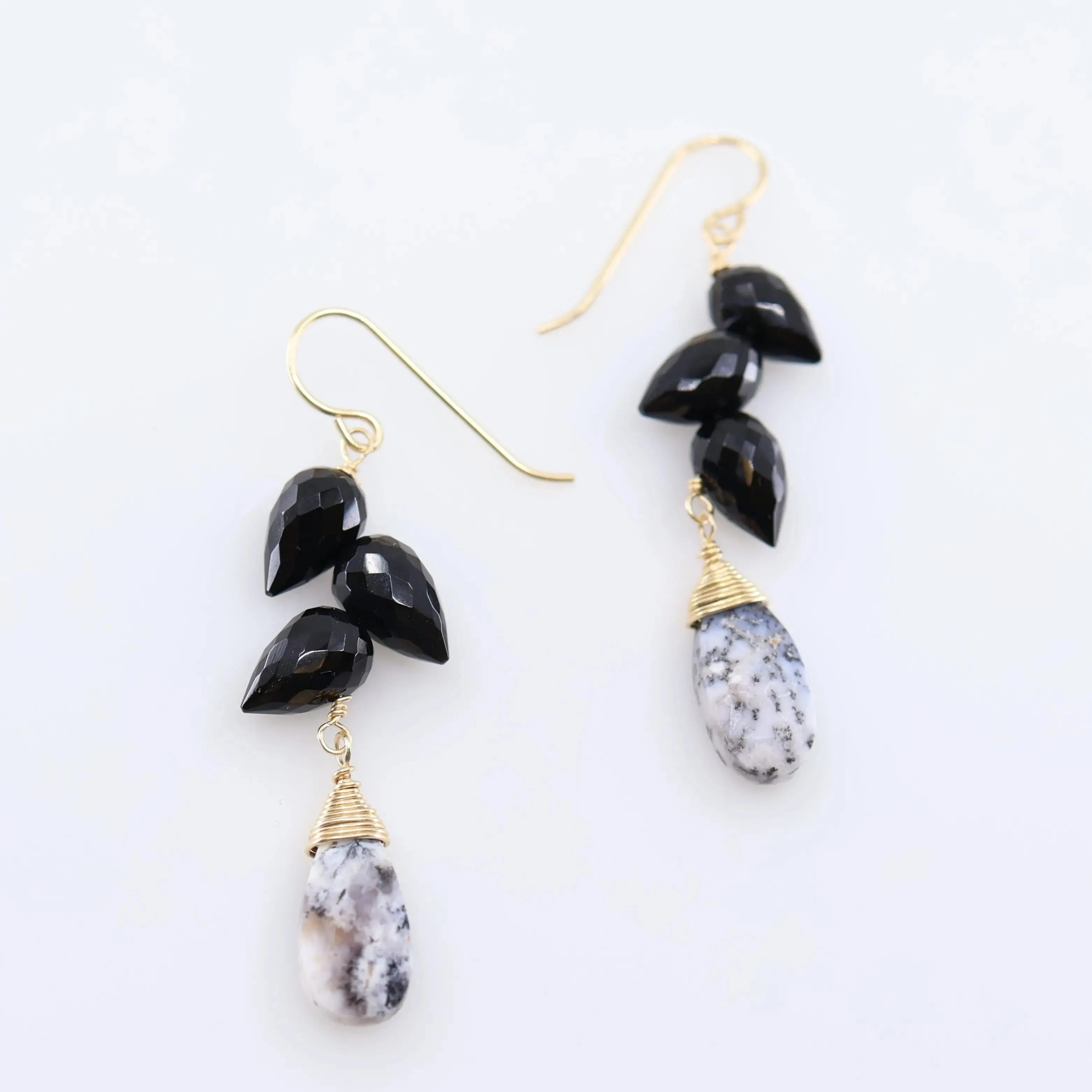 Fancy Cut Gemstone Cluster Earrings, 3 Variations