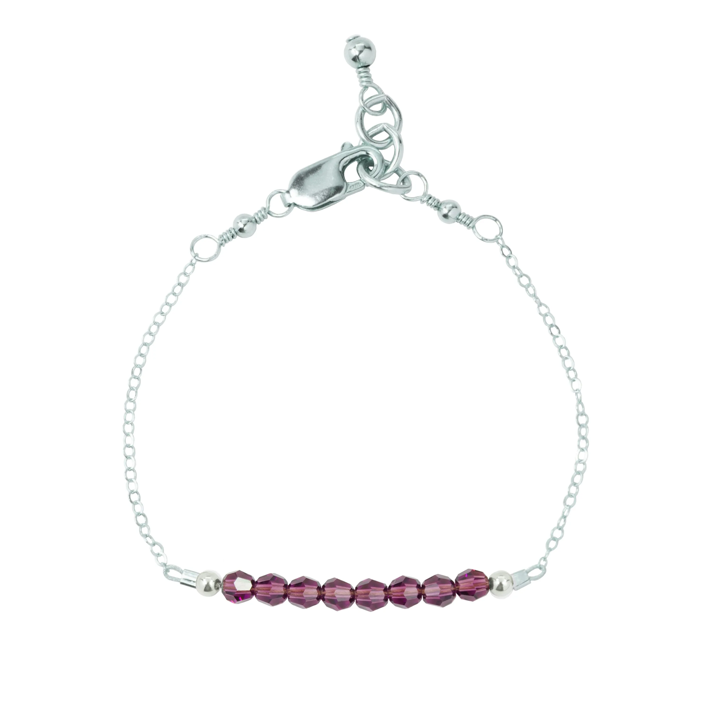 February Adult Chain Bracelet (4MM beads)