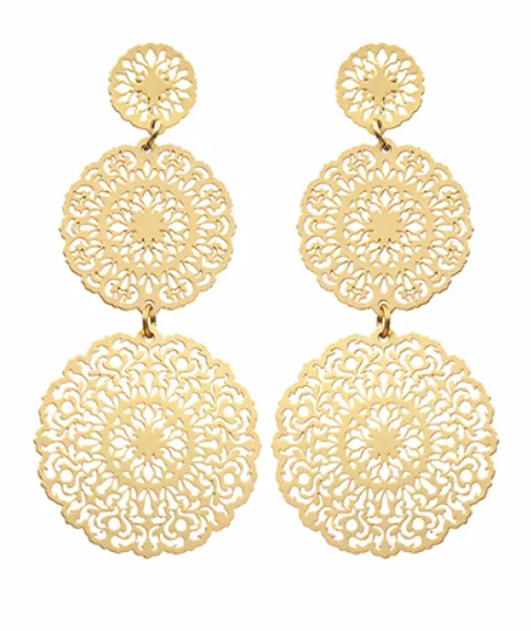 Filigree Tiered Drop Earrings *Gold or Silver*