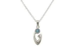 Free Form Gemstone Pendant, White Gold