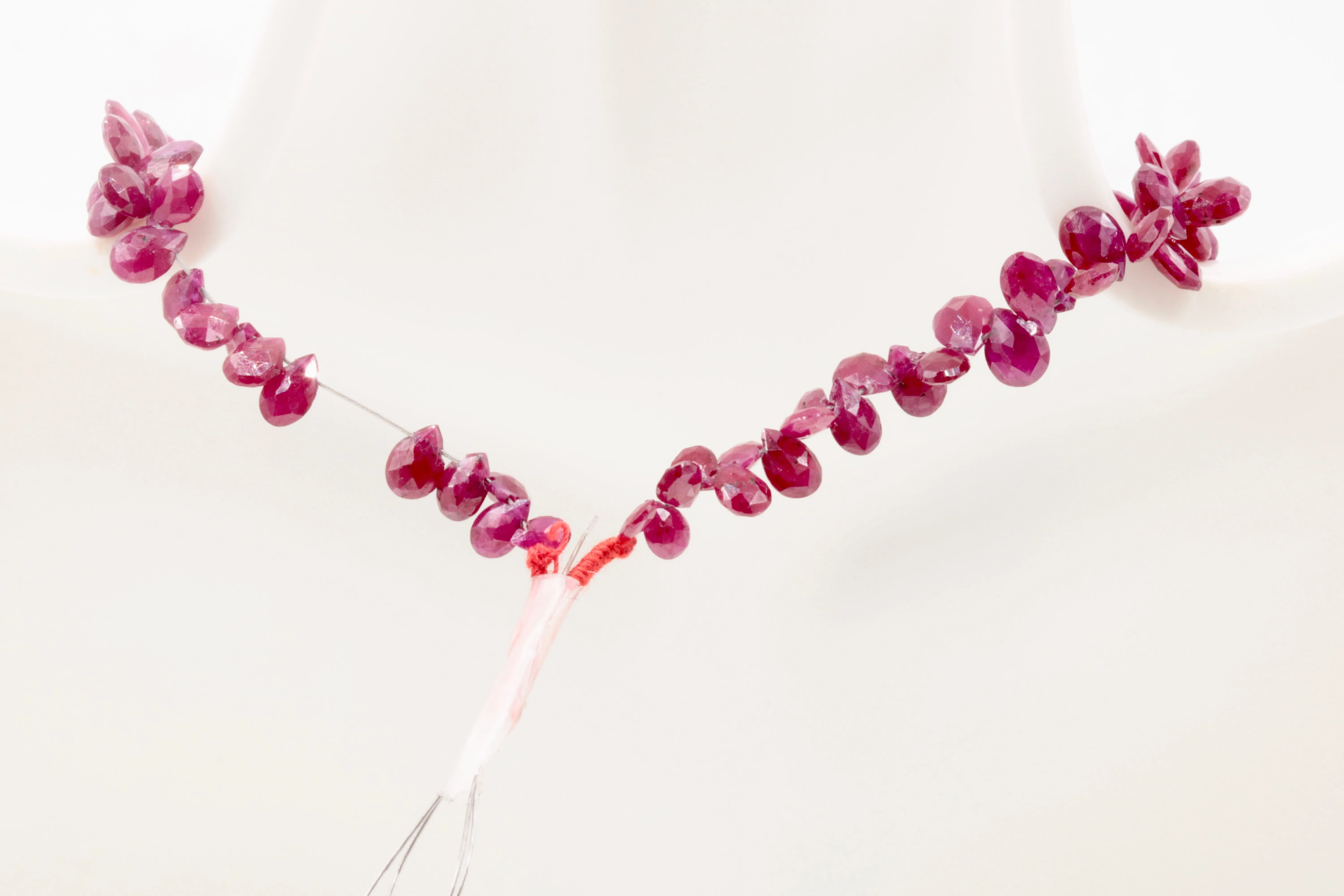 Genuine Ruby Briolette Beads Ruby beads Ruby Gemstone Beads Ruby Pear Shape Beads Ruby DIY Necklace 5-8mm, 10 inches SKU: 111296