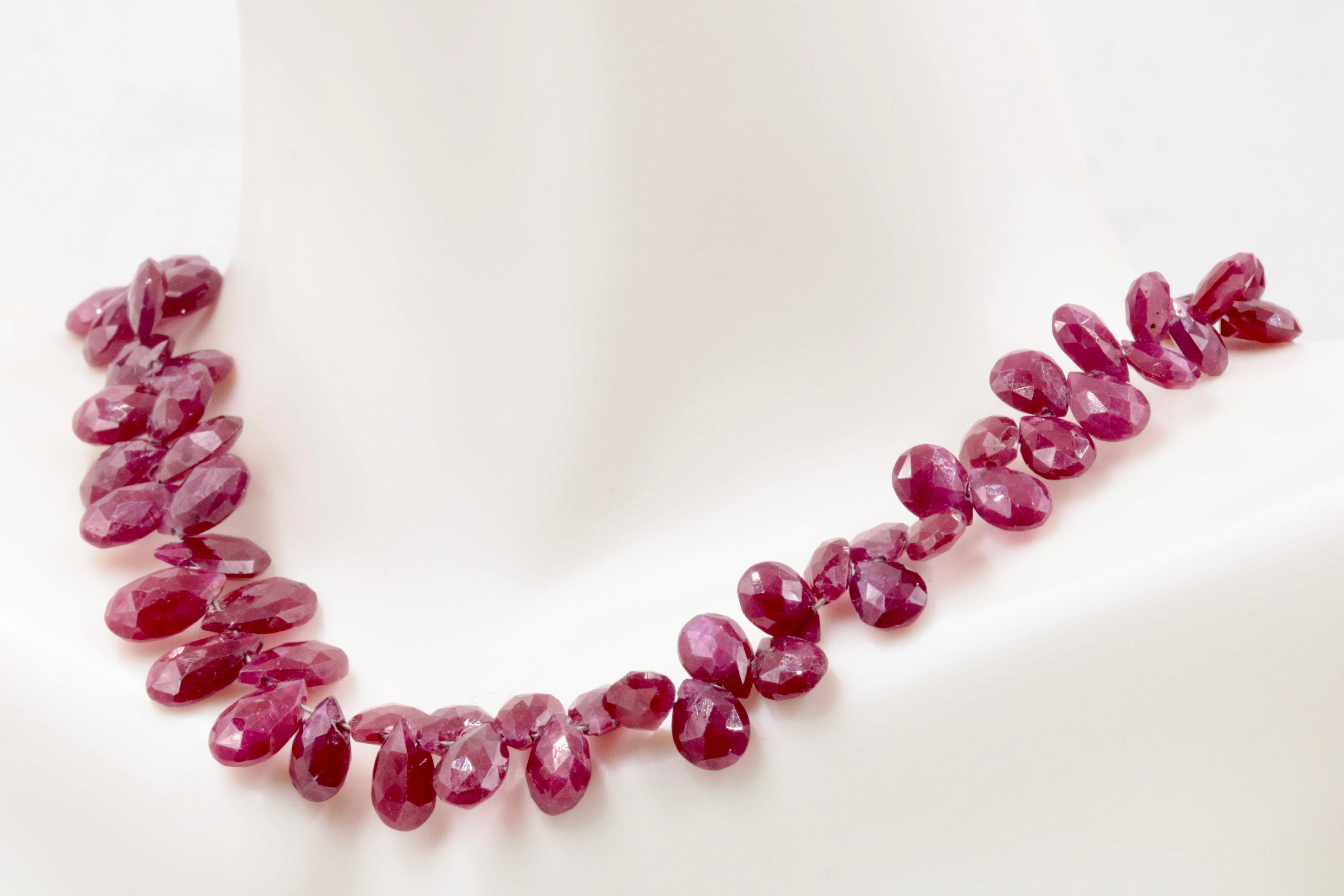 Genuine Ruby Briolette Beads Ruby beads Ruby Gemstone Beads Ruby Pear Shape Beads Ruby DIY Necklace 5-8mm, 10 inches SKU: 111296