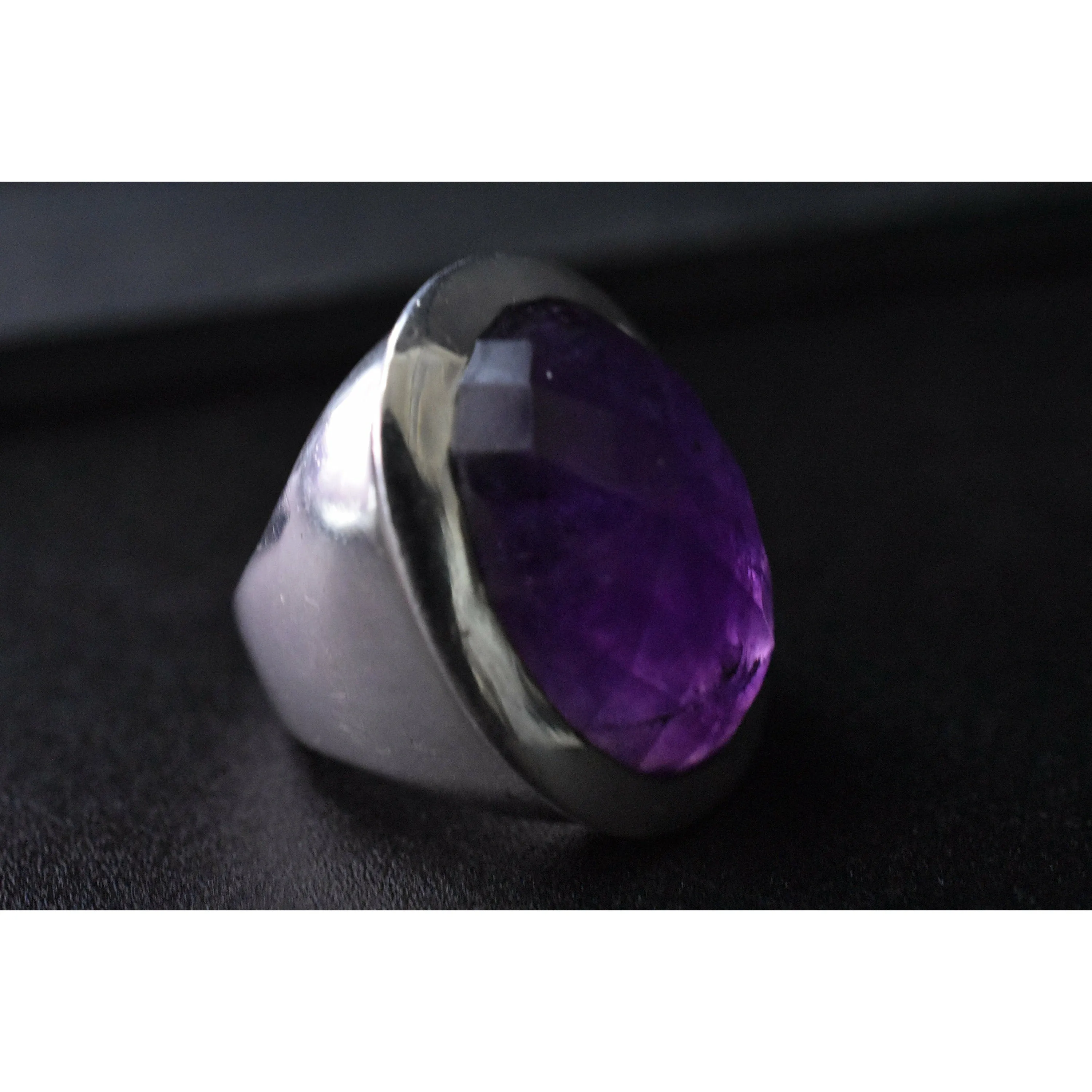 Gorgeous Amethyst Faceted Crystal Sterling Silver 925 Ring