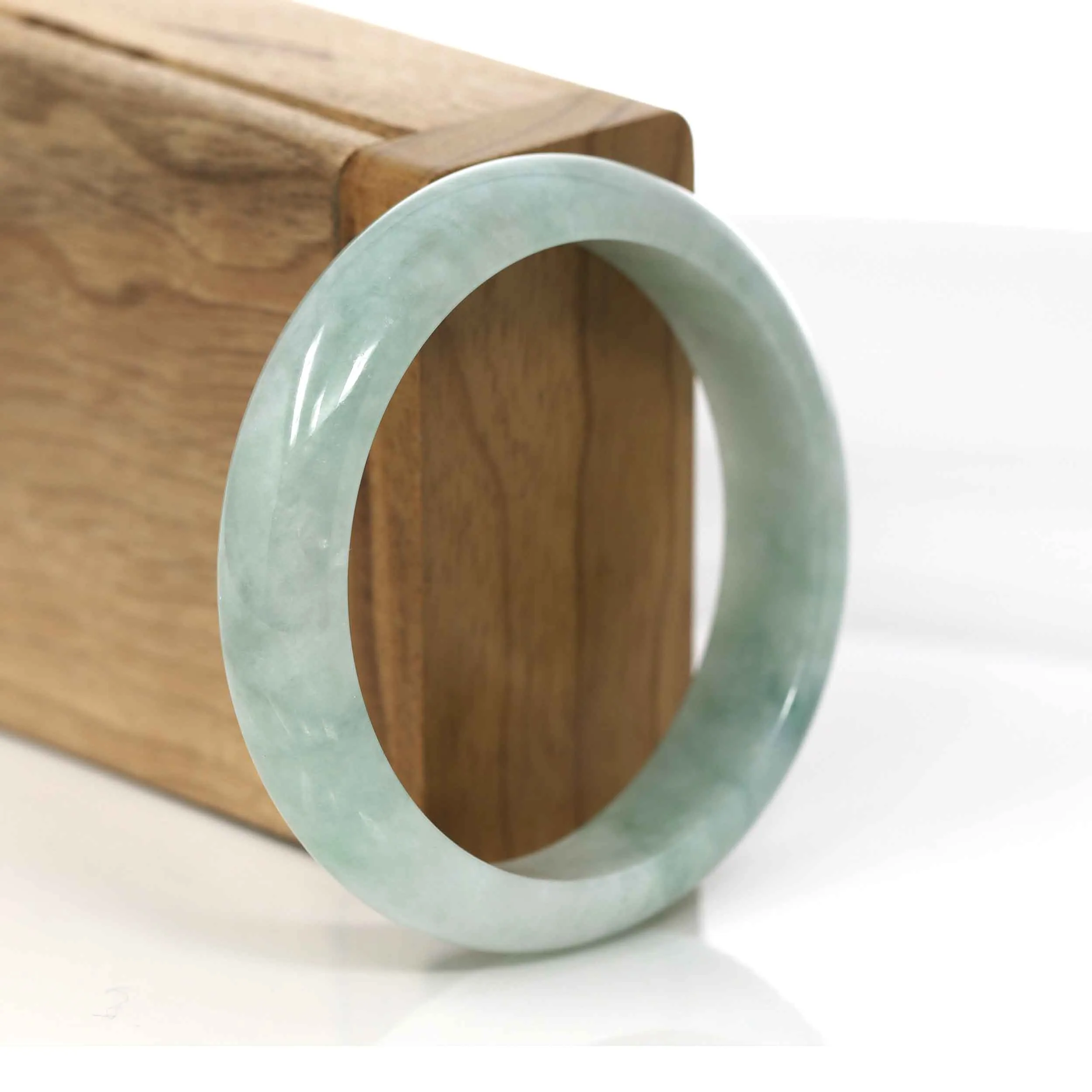 Green Genuine Burmese Jadeite Jade Bangle Bracelet (55.89 mm) #920