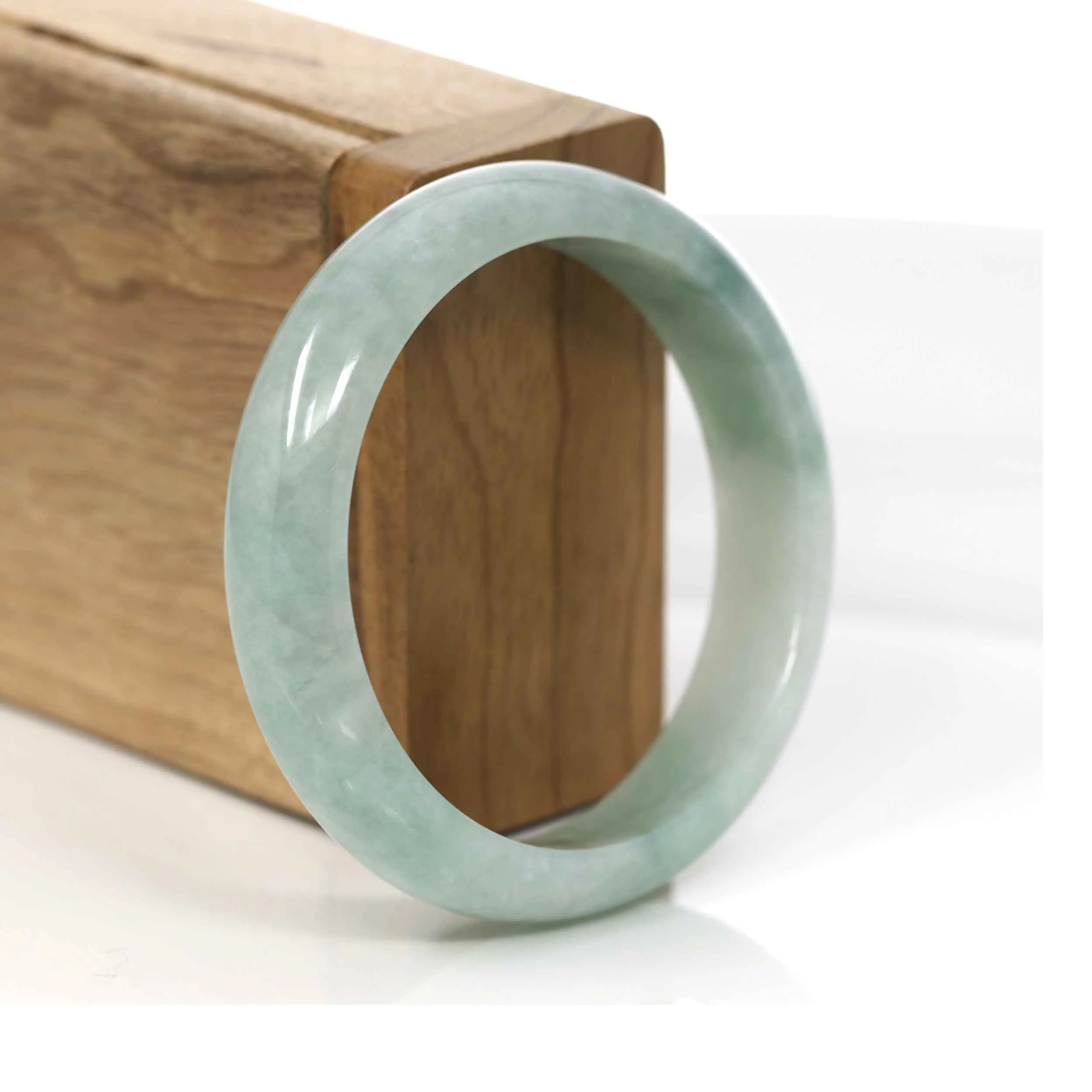 Green Genuine Burmese Jadeite Jade Bangle Bracelet (55.89 mm) #920