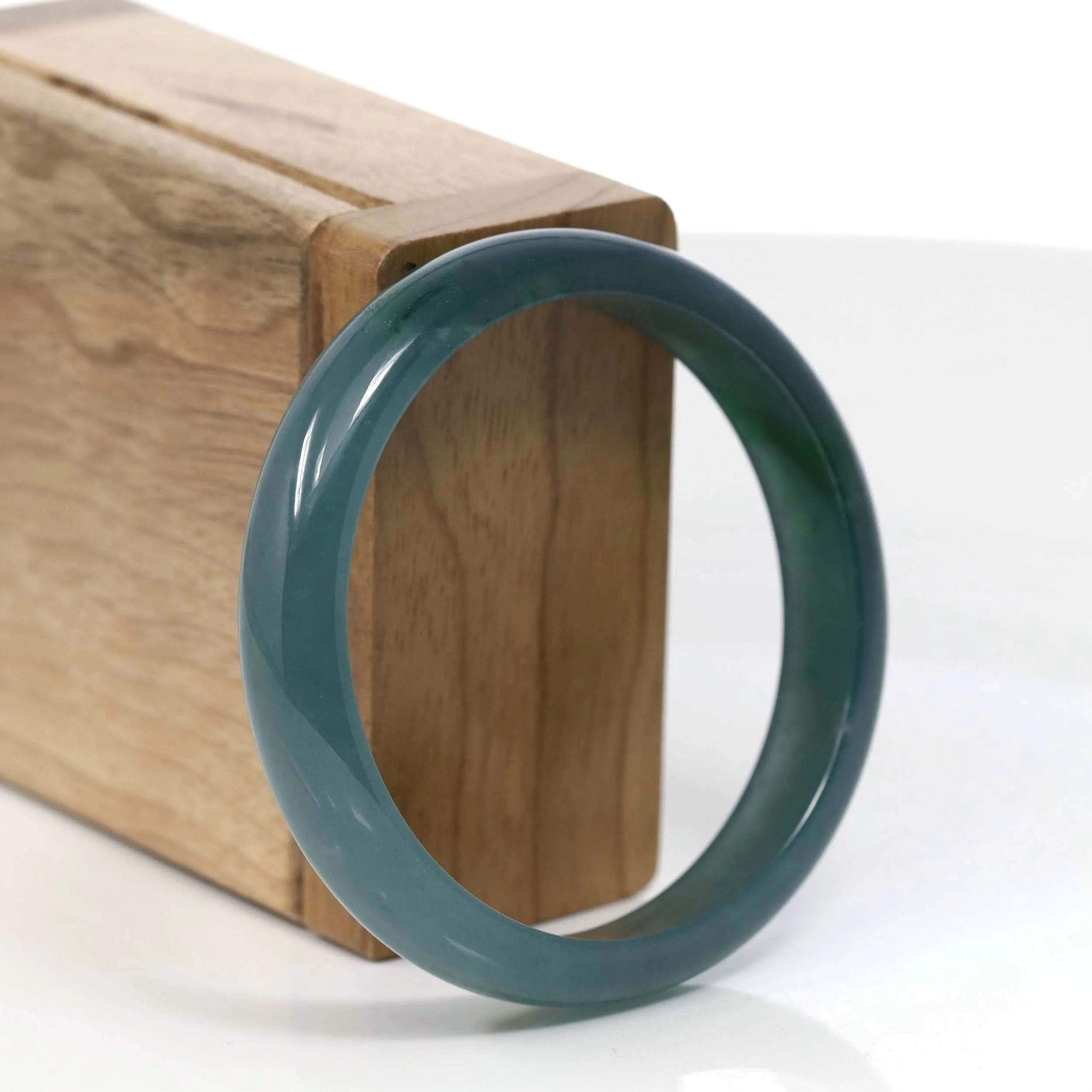 High Natural Guatemalan Blue Jadeite Jade Bangle Bracelet (60.91 mm) #T066
