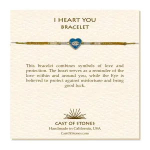 I HEART YOU Bracelet - Amber/Teal