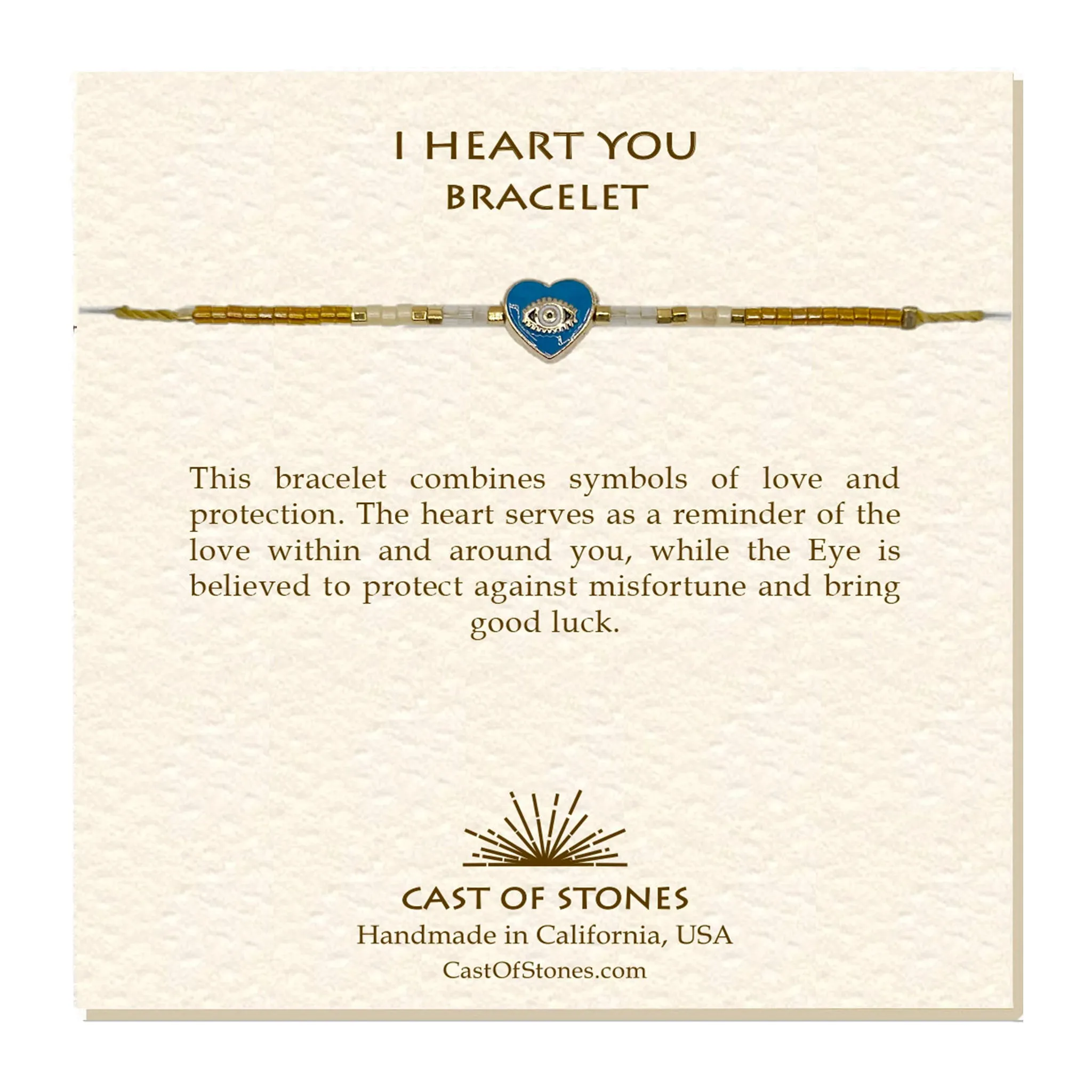 I HEART YOU Bracelet - Amber/Teal