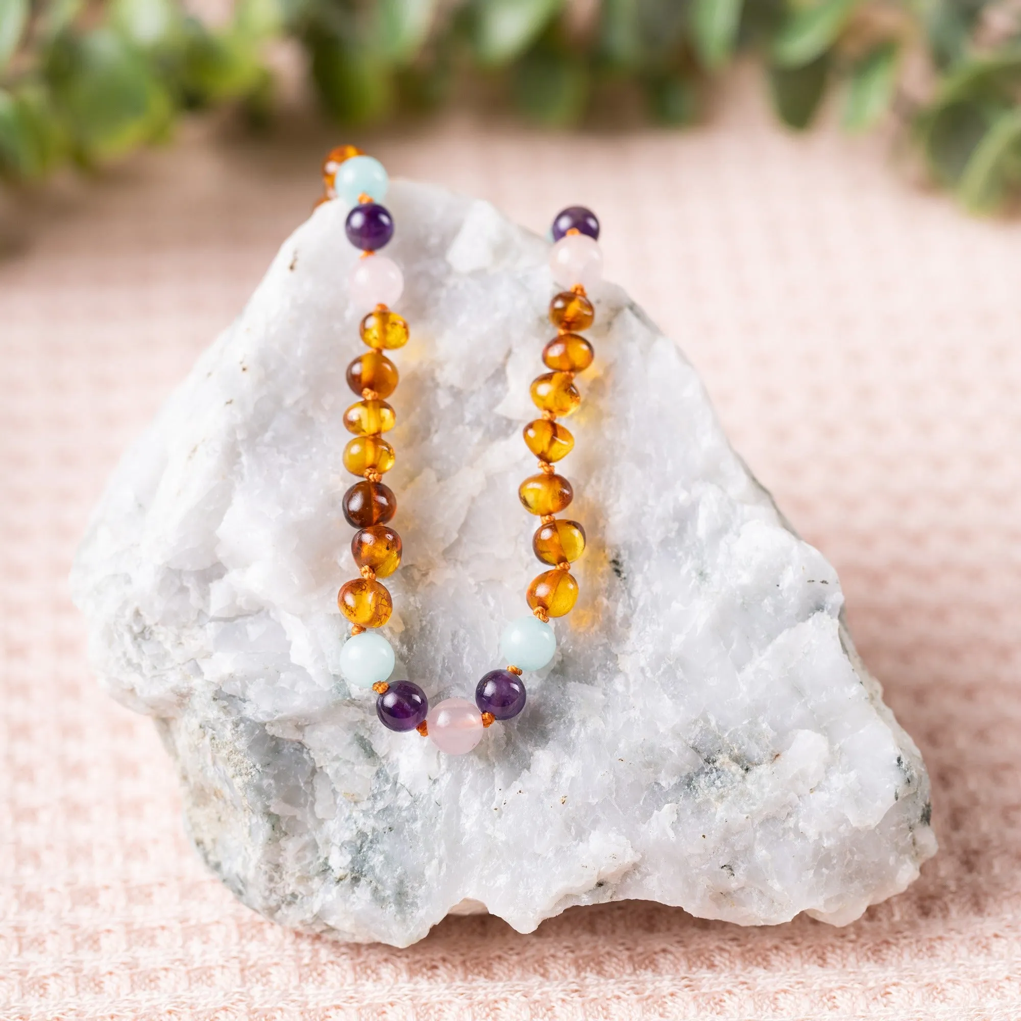 Kids | Mermaid Mix   Cognac Amber Necklace