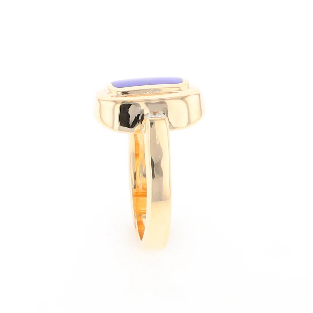 Lapis 0.16ctw Diamond Ring
