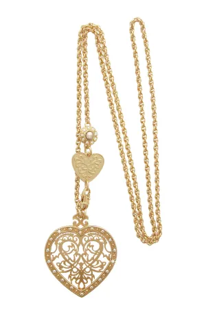 LK DESIGNS HEART Gold Filigree Pendant