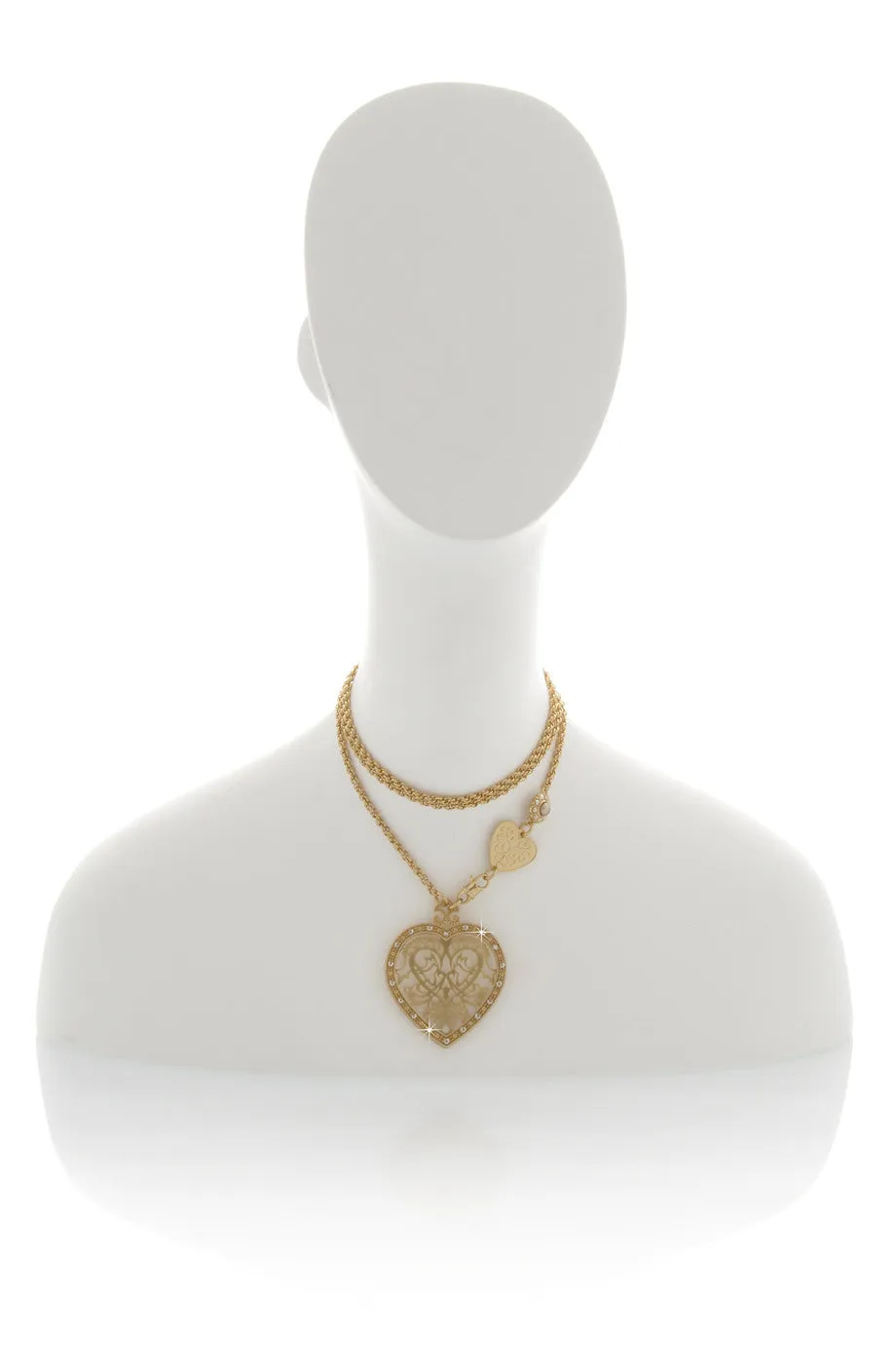 LK DESIGNS HEART Gold Filigree Pendant