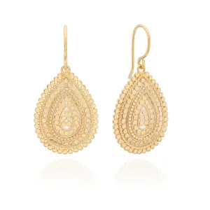 Medium Scalloped Drop Earrings - Gold - ER10528-GPL