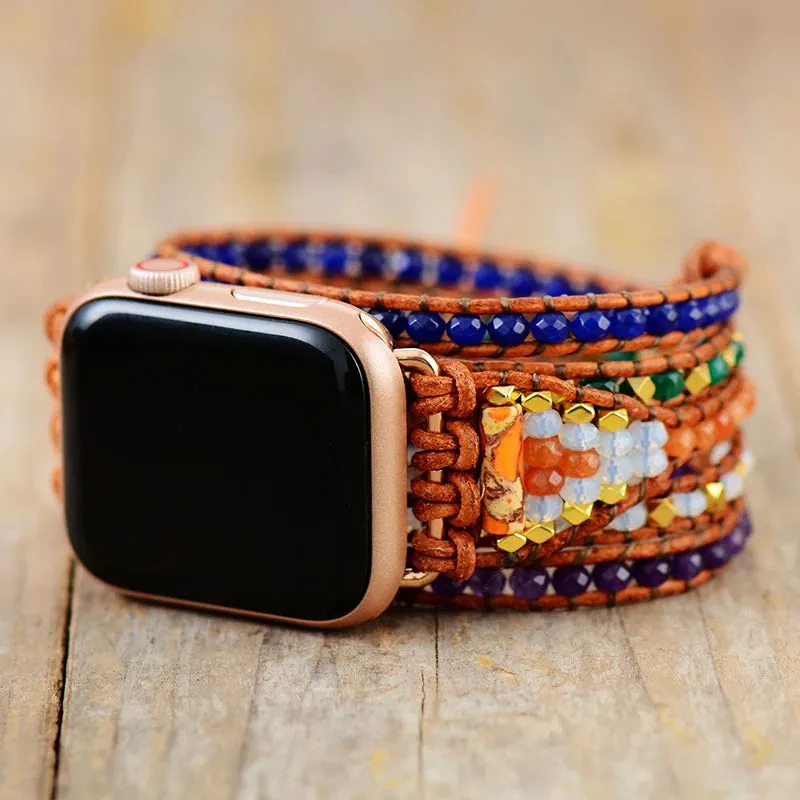 Natural Blue Jade Apple Watch Band