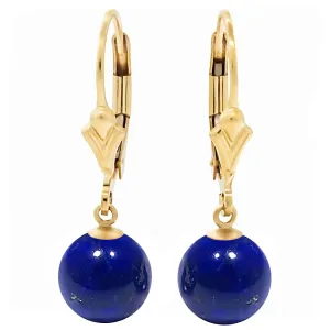 Natural Lapis Lazuli Ball Drop Leverback Earrings 14-20 Gold Filled
