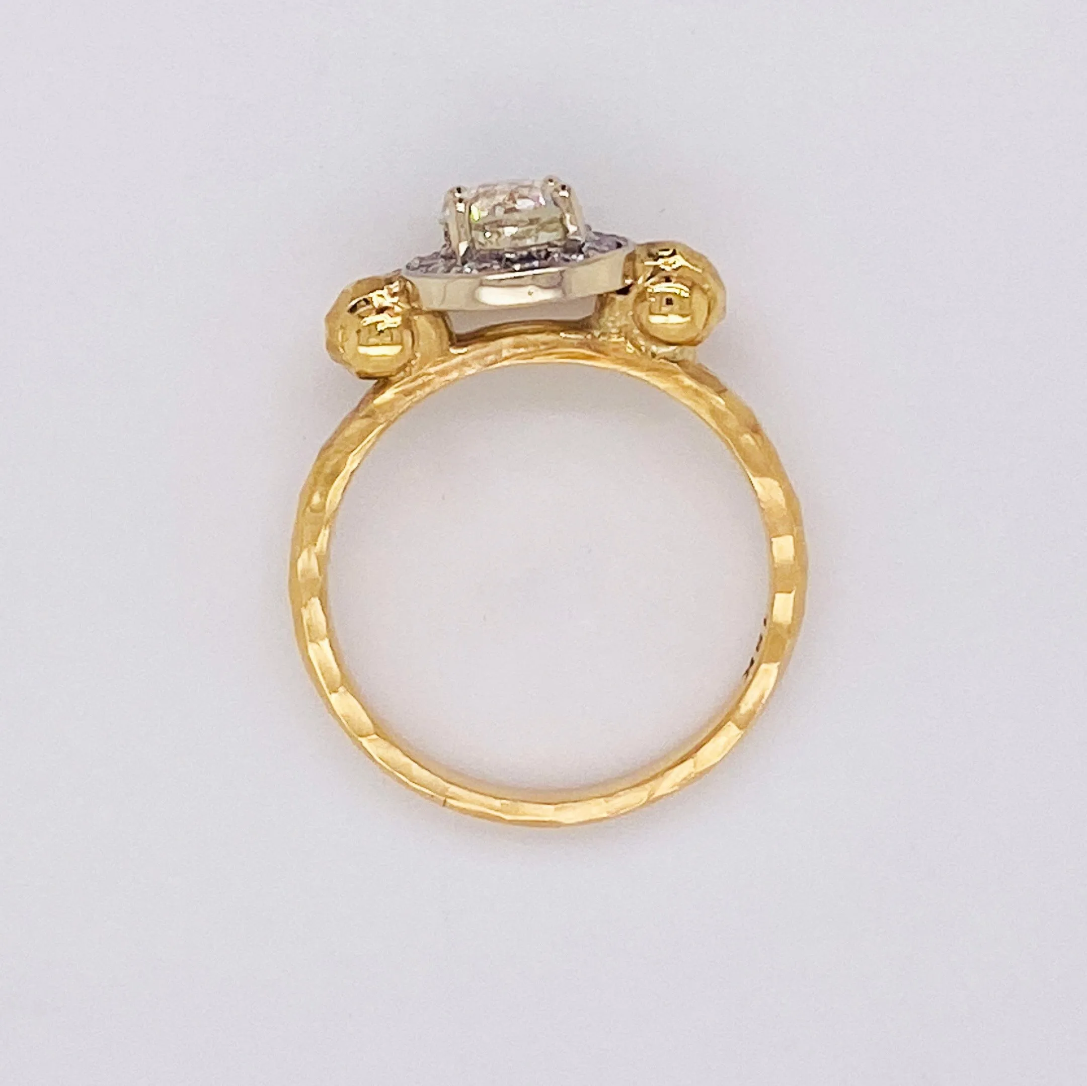 Old European Diamond Halo Handmade Ring