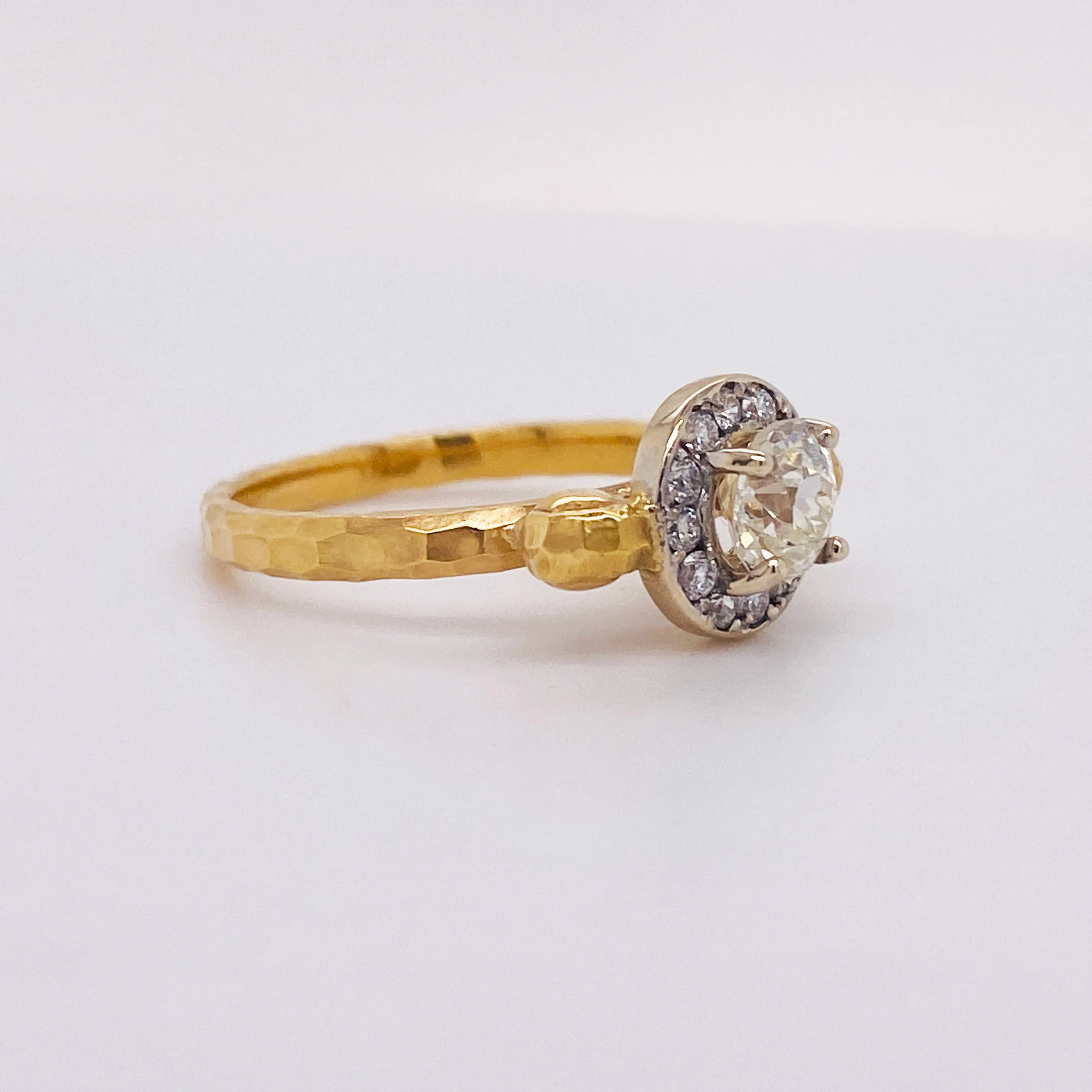 Old European Diamond Halo Handmade Ring