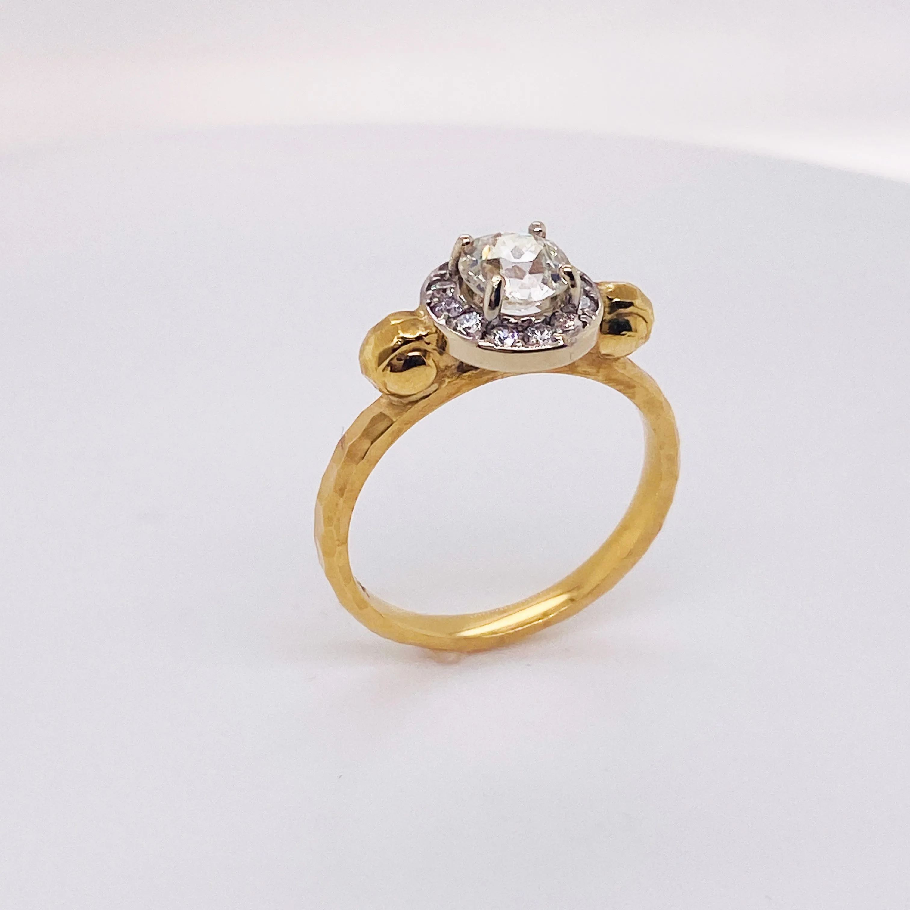 Old European Diamond Halo Handmade Ring