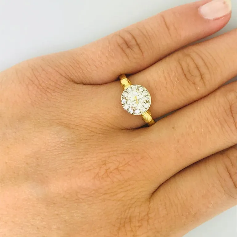 Old European Diamond Halo Handmade Ring