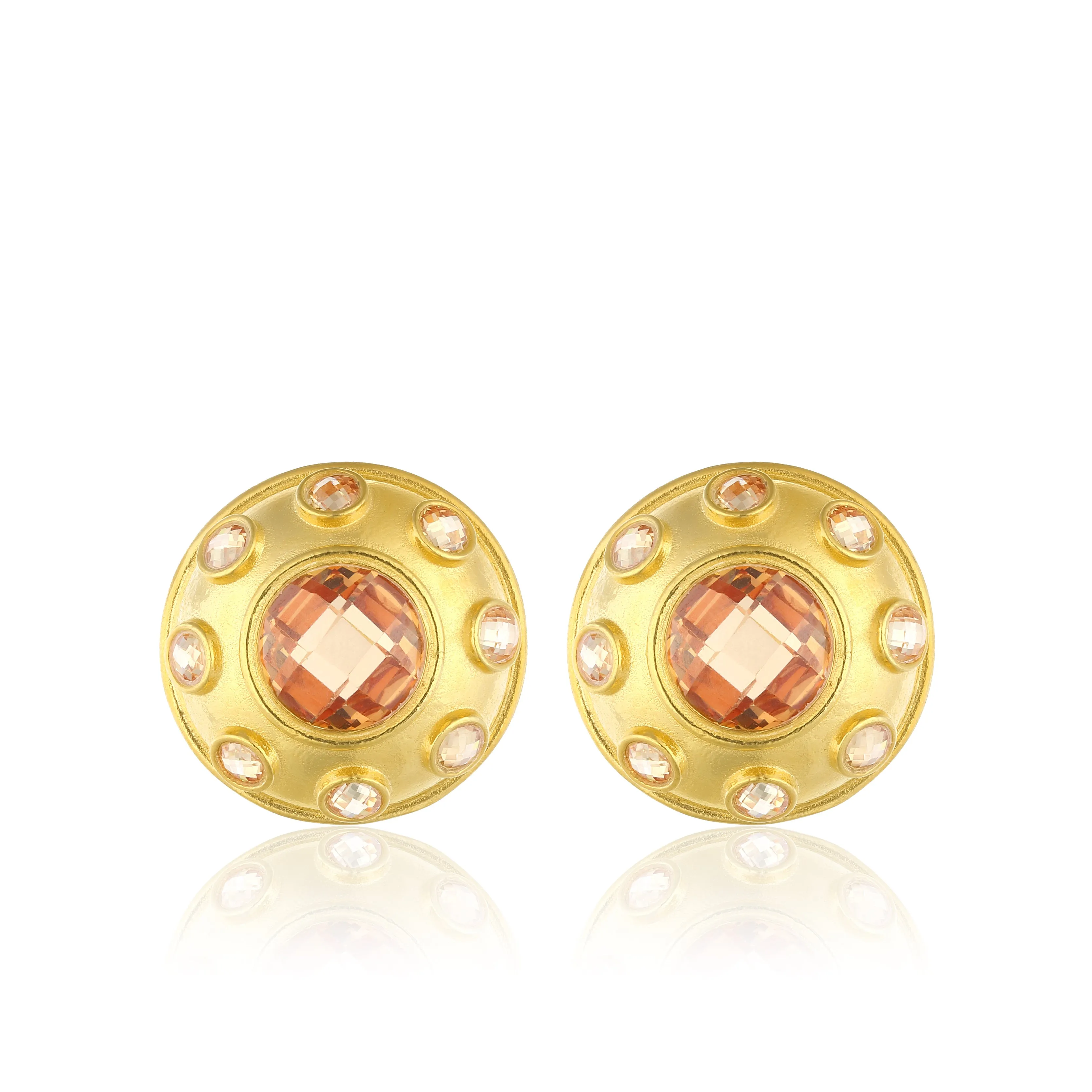 Olympia Earrings - Coral Gold