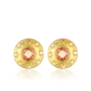 Olympia Earrings - Coral Gold