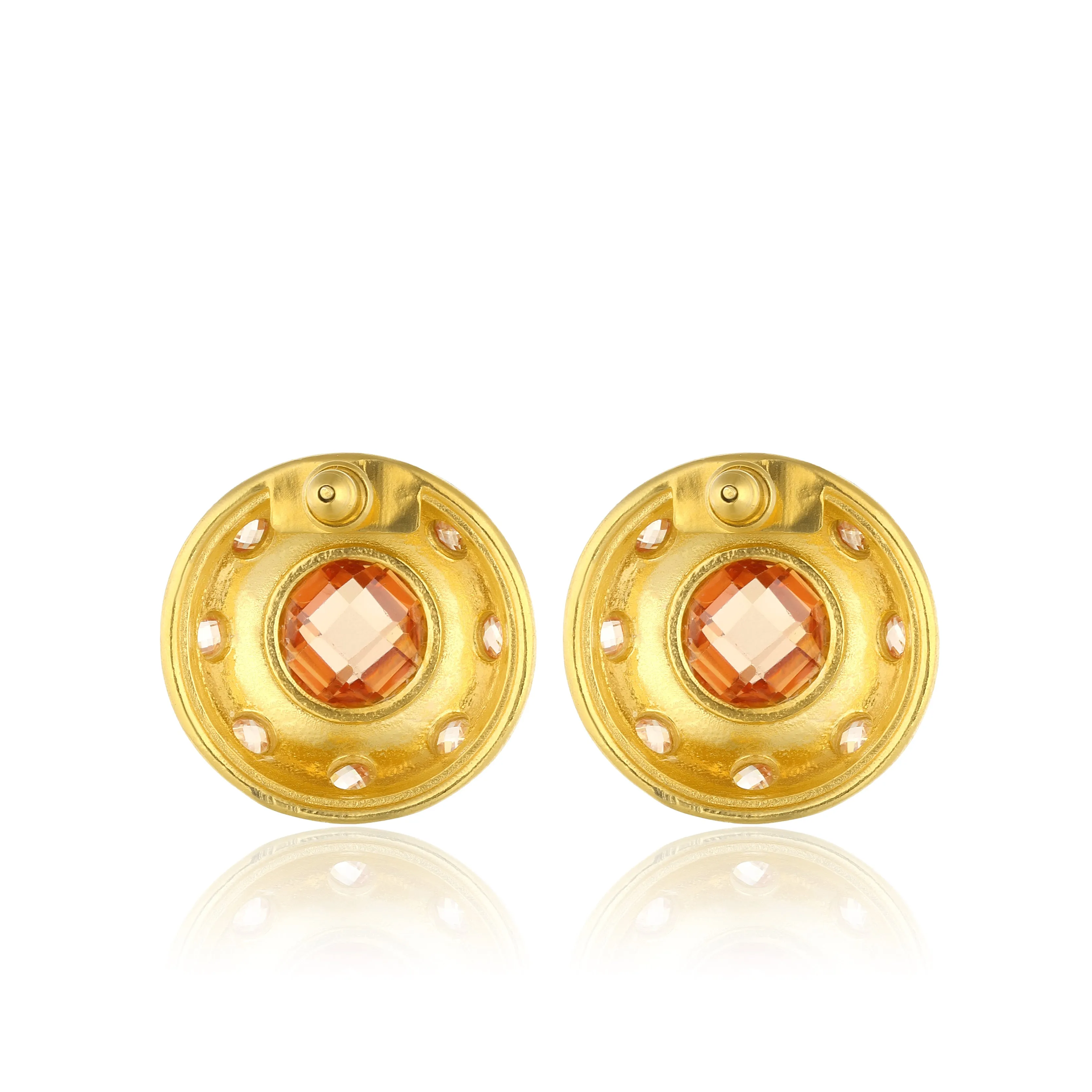 Olympia Earrings - Coral Gold