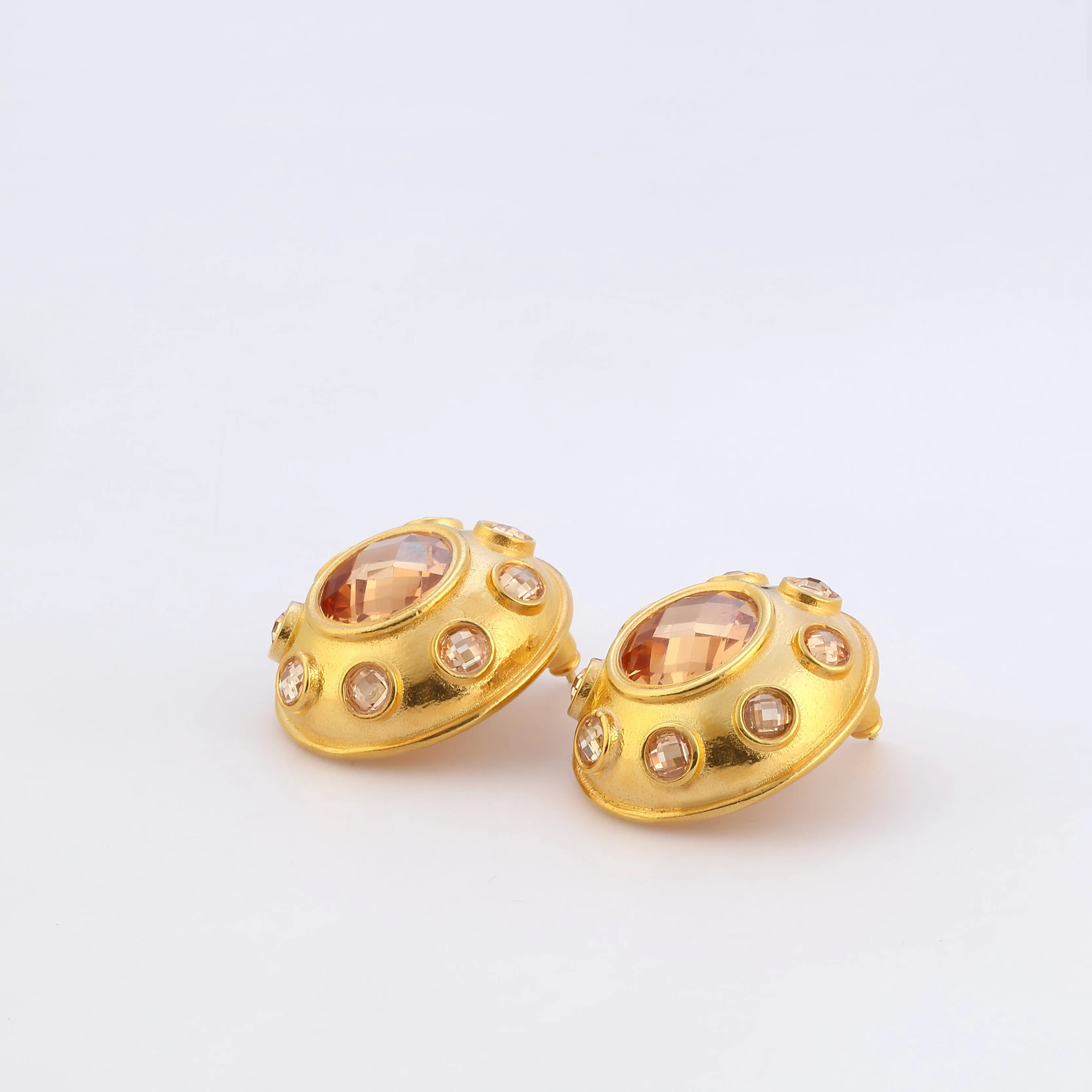 Olympia Earrings - Coral Gold
