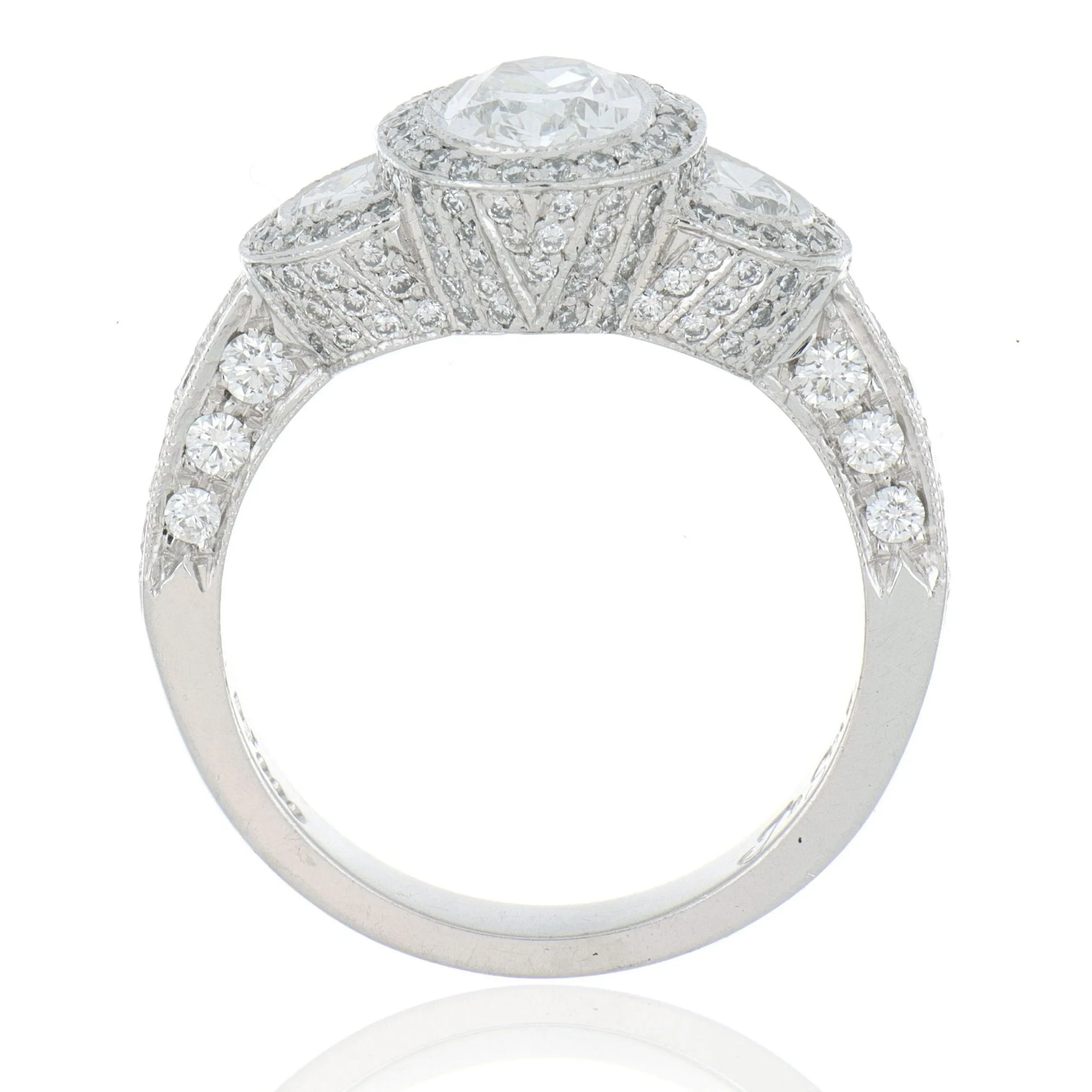 Oval Three Stone Engagement Ring