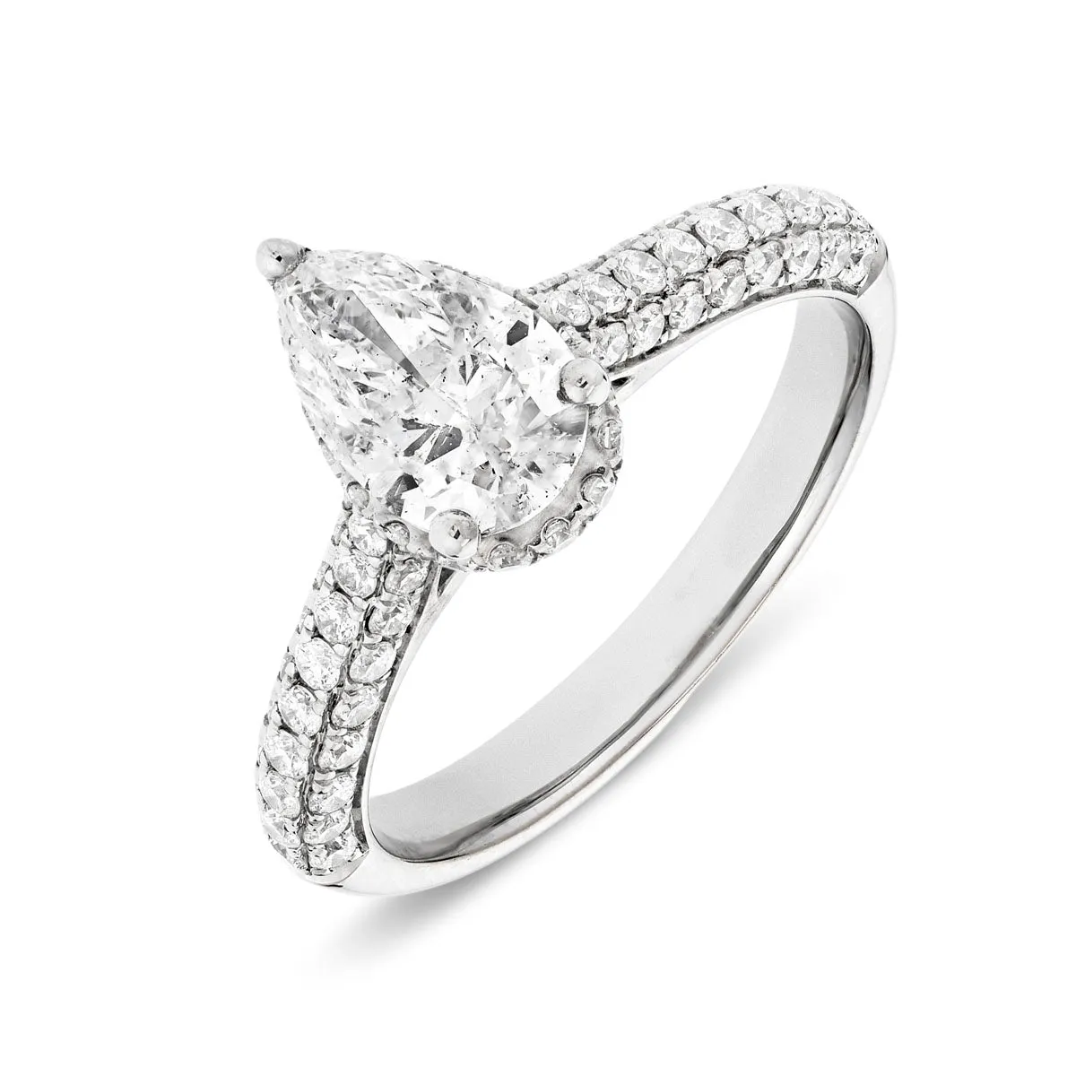 Pavé Pear Ring - 1.57ct