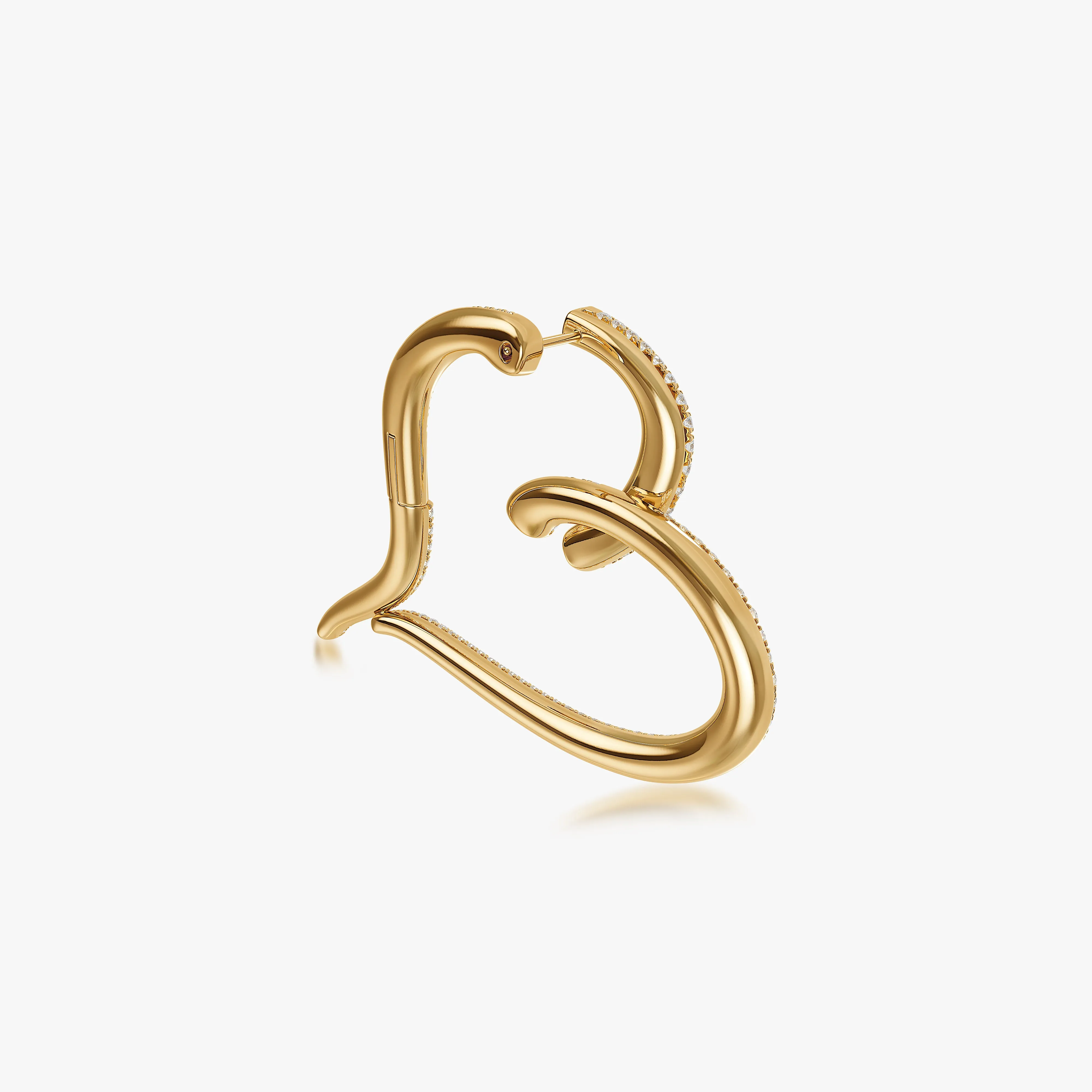 Pave Heart Diamond Earrings