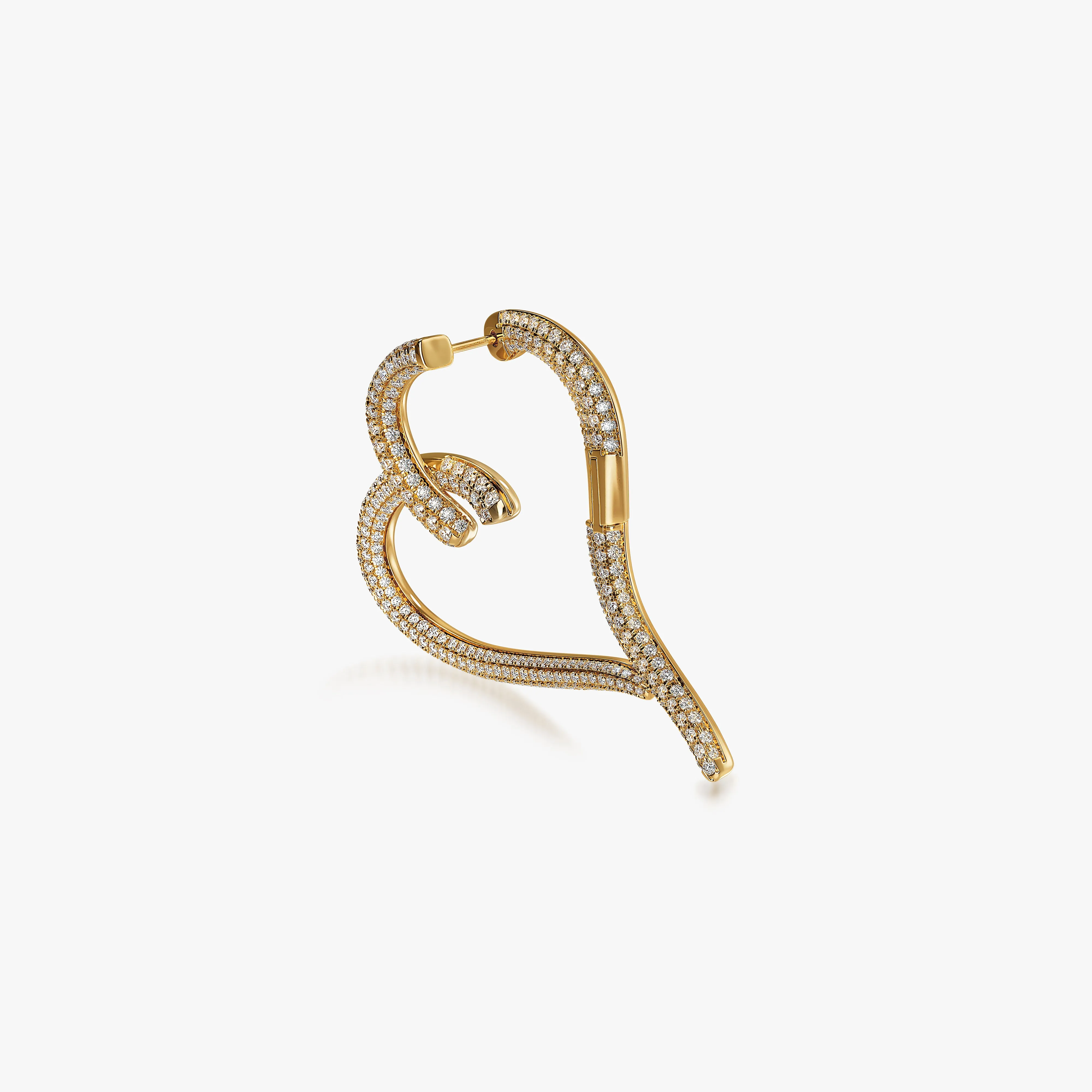 Pave Heart Diamond Earrings