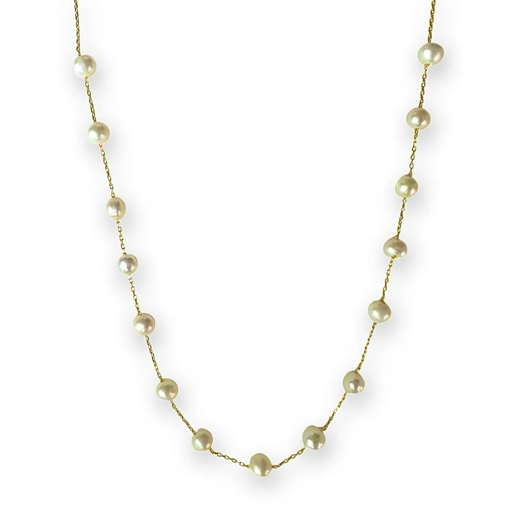 Pearl Station Link Necklace