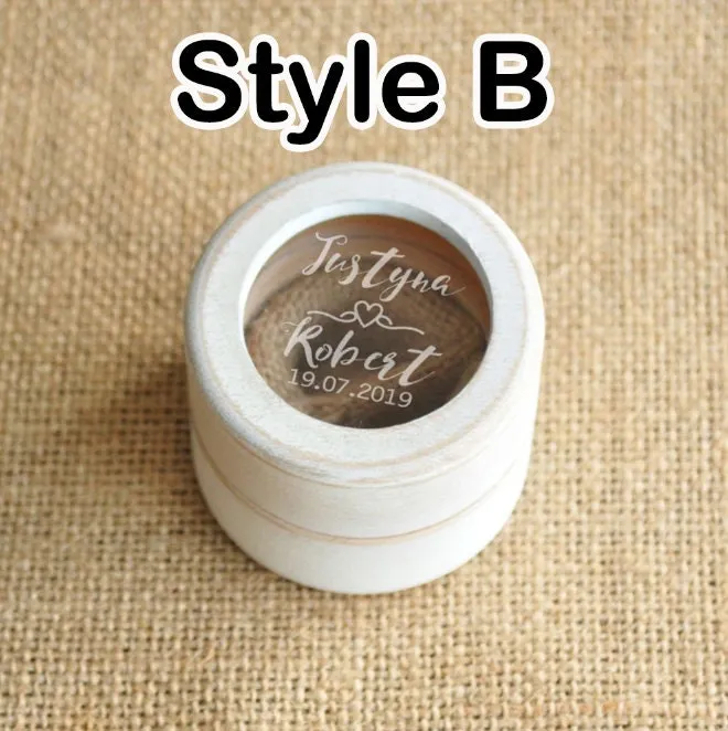 Personalized Wedding Ring Box - Custom Antique Style Ring Box -Wooden Engagement Ring Box Engraving - Customized Proposal Ring Box