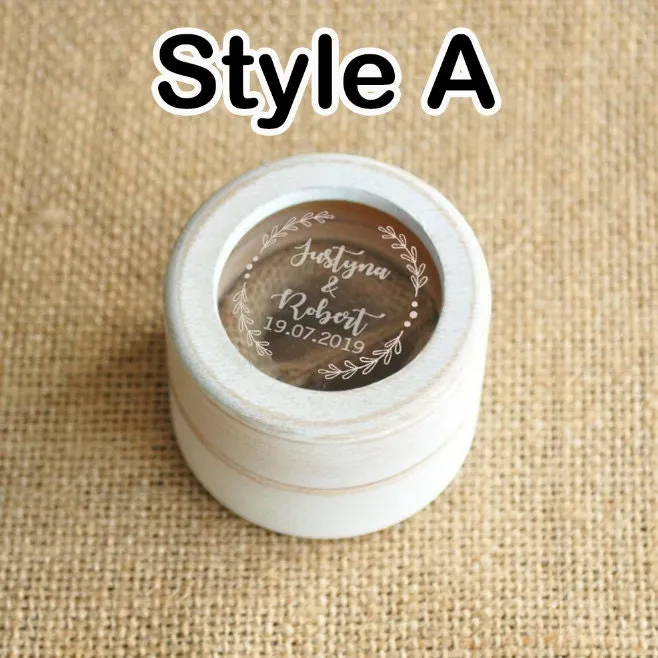 Personalized Wedding Ring Box - Custom Antique Style Ring Box -Wooden Engagement Ring Box Engraving - Customized Proposal Ring Box