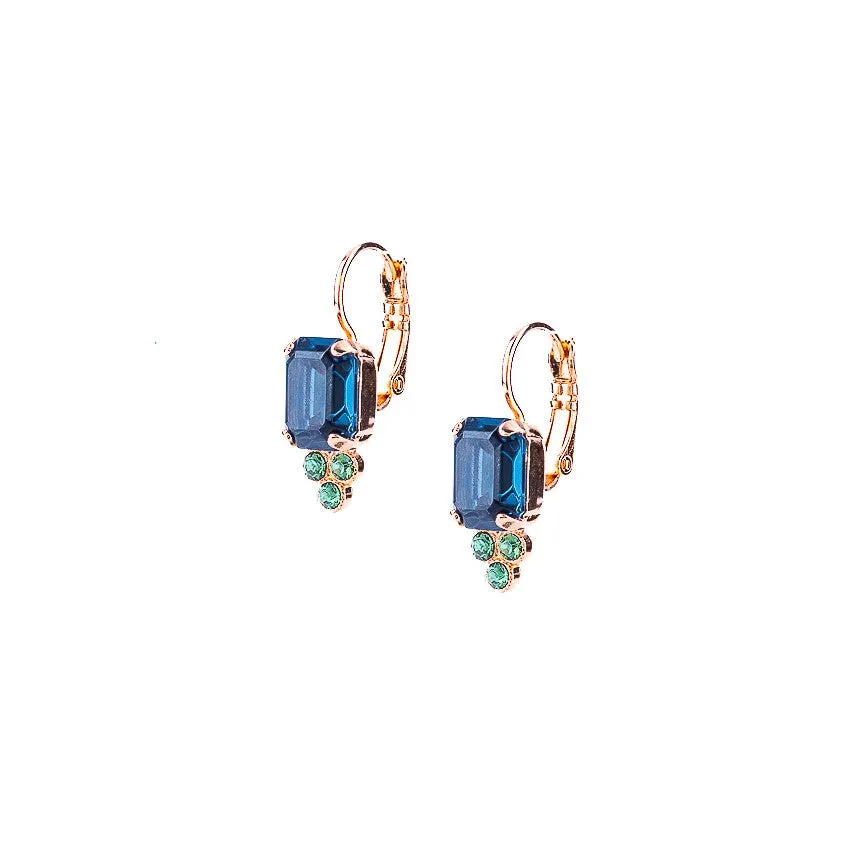 Petite Emerald Cut and Trio Cluster Leverback Earrings in "Chamomile' *Preorder*