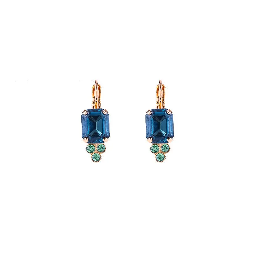 Petite Emerald Cut and Trio Cluster Leverback Earrings in "Chamomile' *Preorder*
