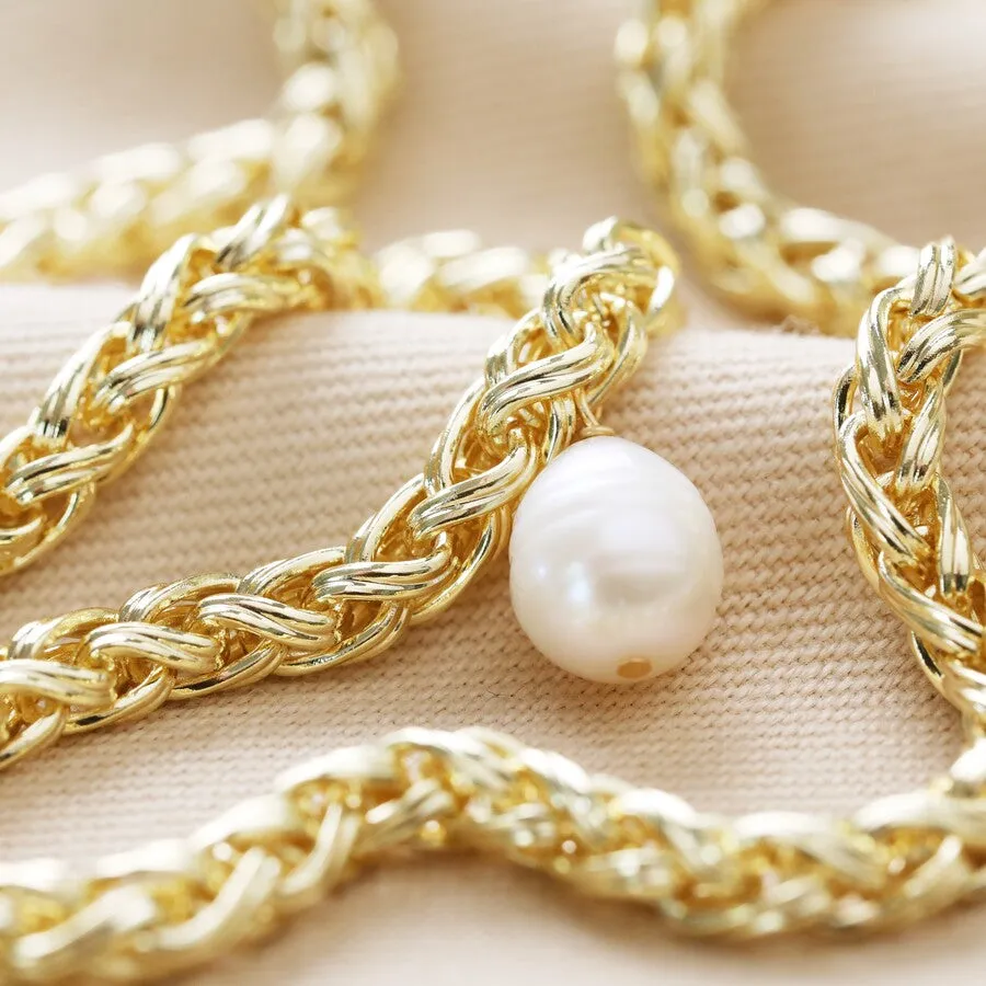 PETRA Freshwater Pearl Gold Chain Necklace