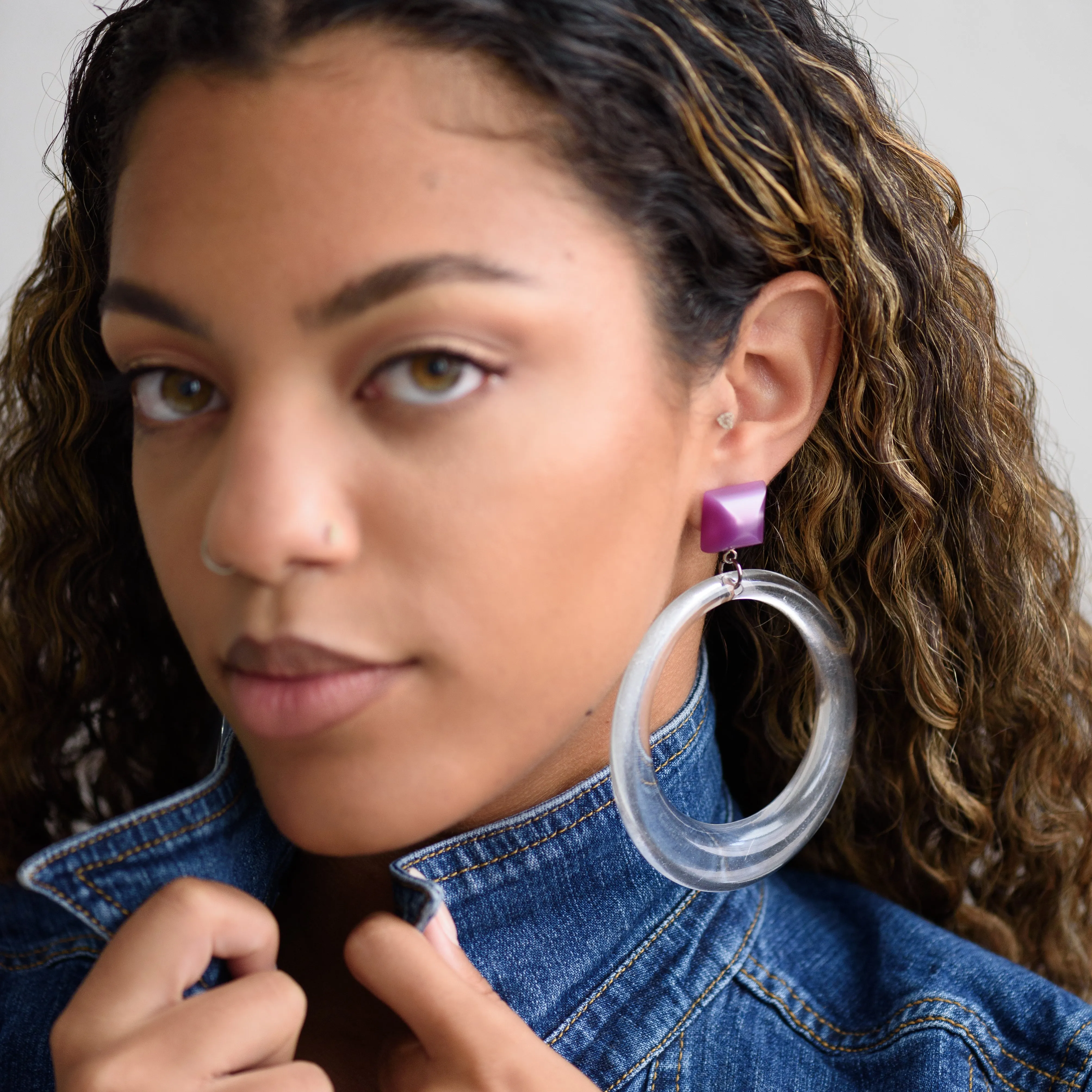 Pink & Emerald Moonglow Iris Earrings