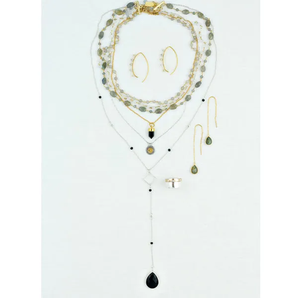 Prism Point Necklace In Gold And Onyx