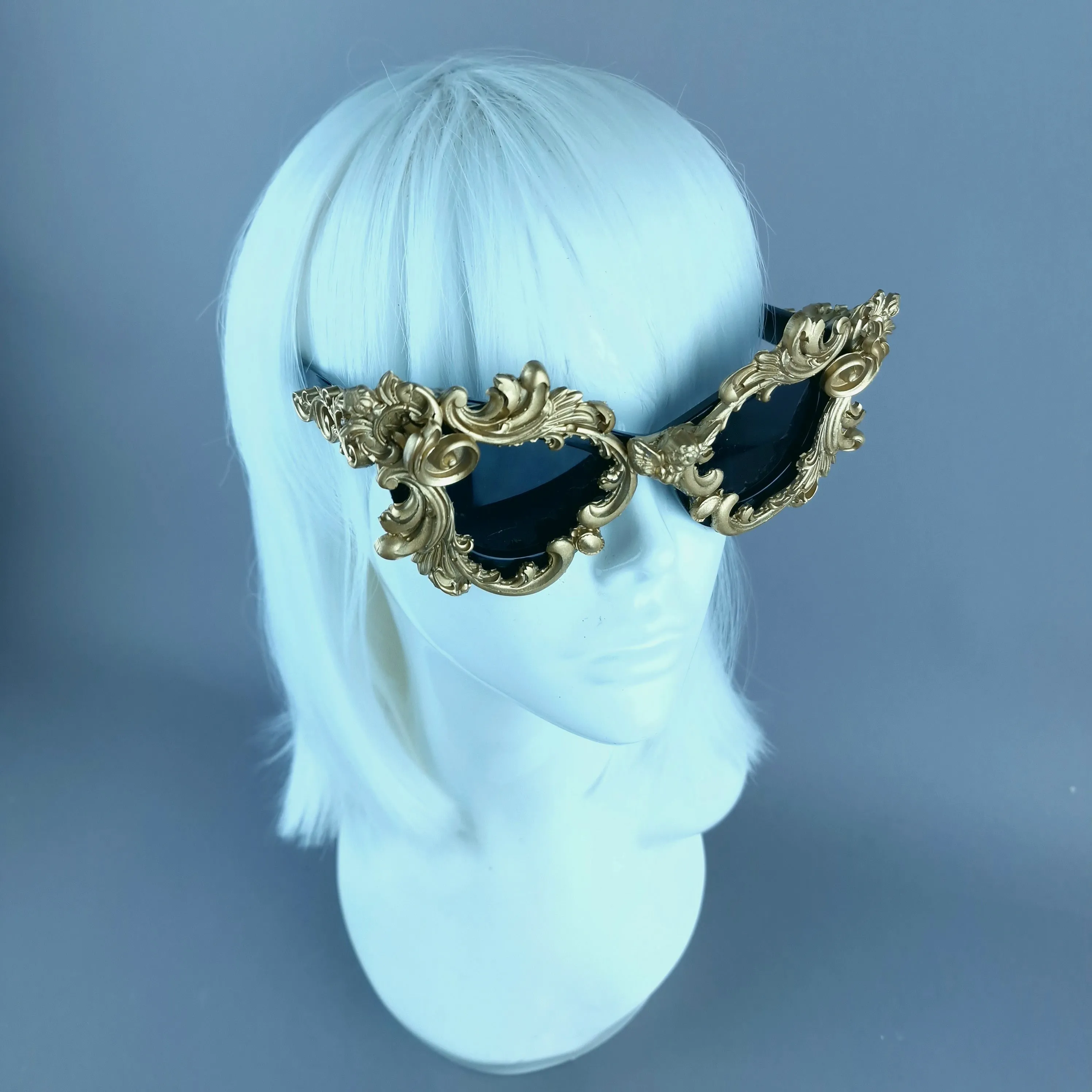 "Anaka" Gold Filigree Ornate Catseye Sunglasses