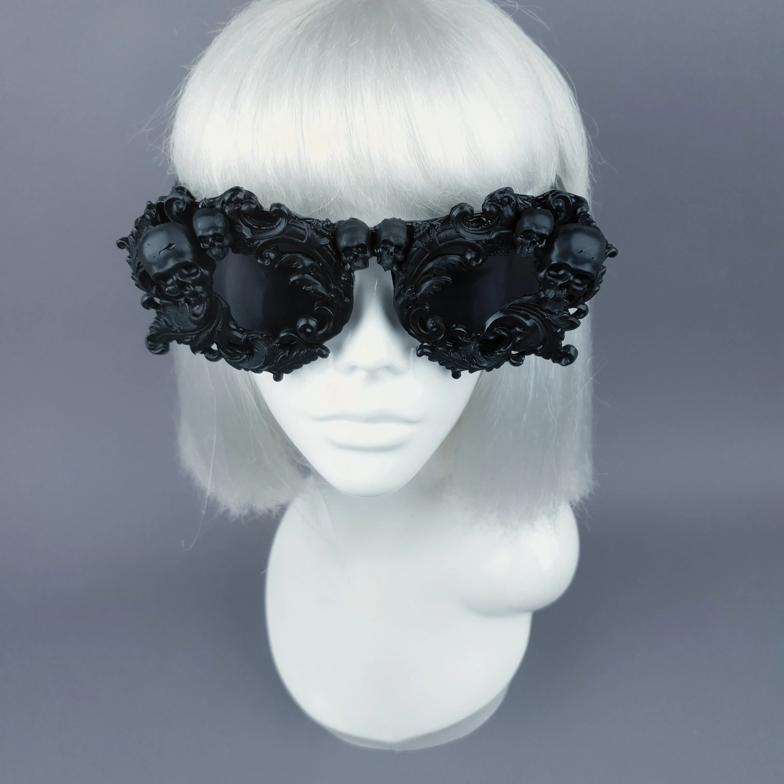 "Mabuz" Black Skull & Filigree Sunglasses